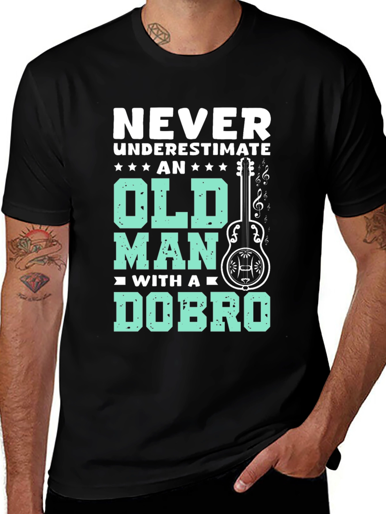 Never Underestimate Old Man Dobro T-Shirt