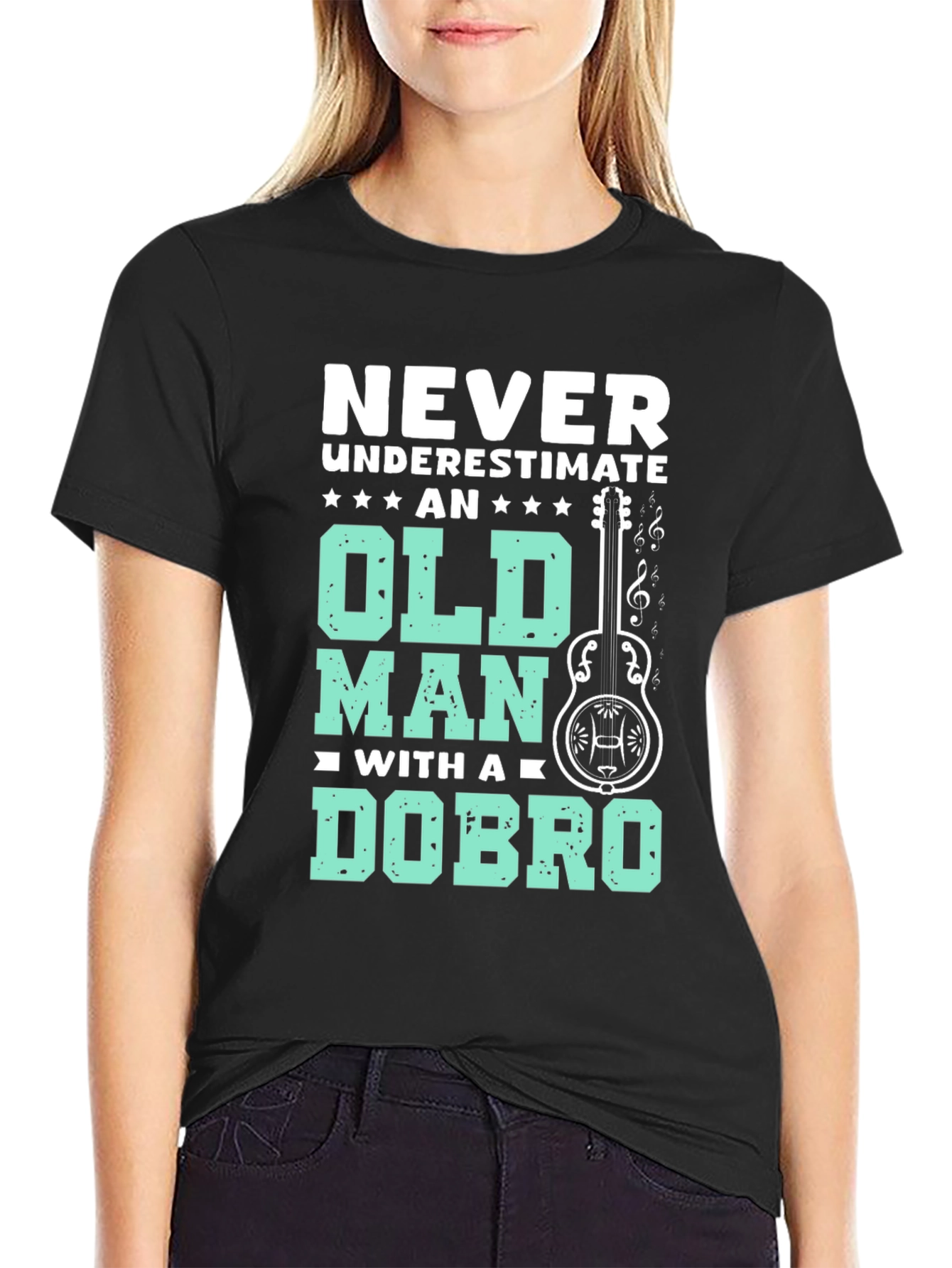 Never Underestimate Old Man Dobro T-Shirt