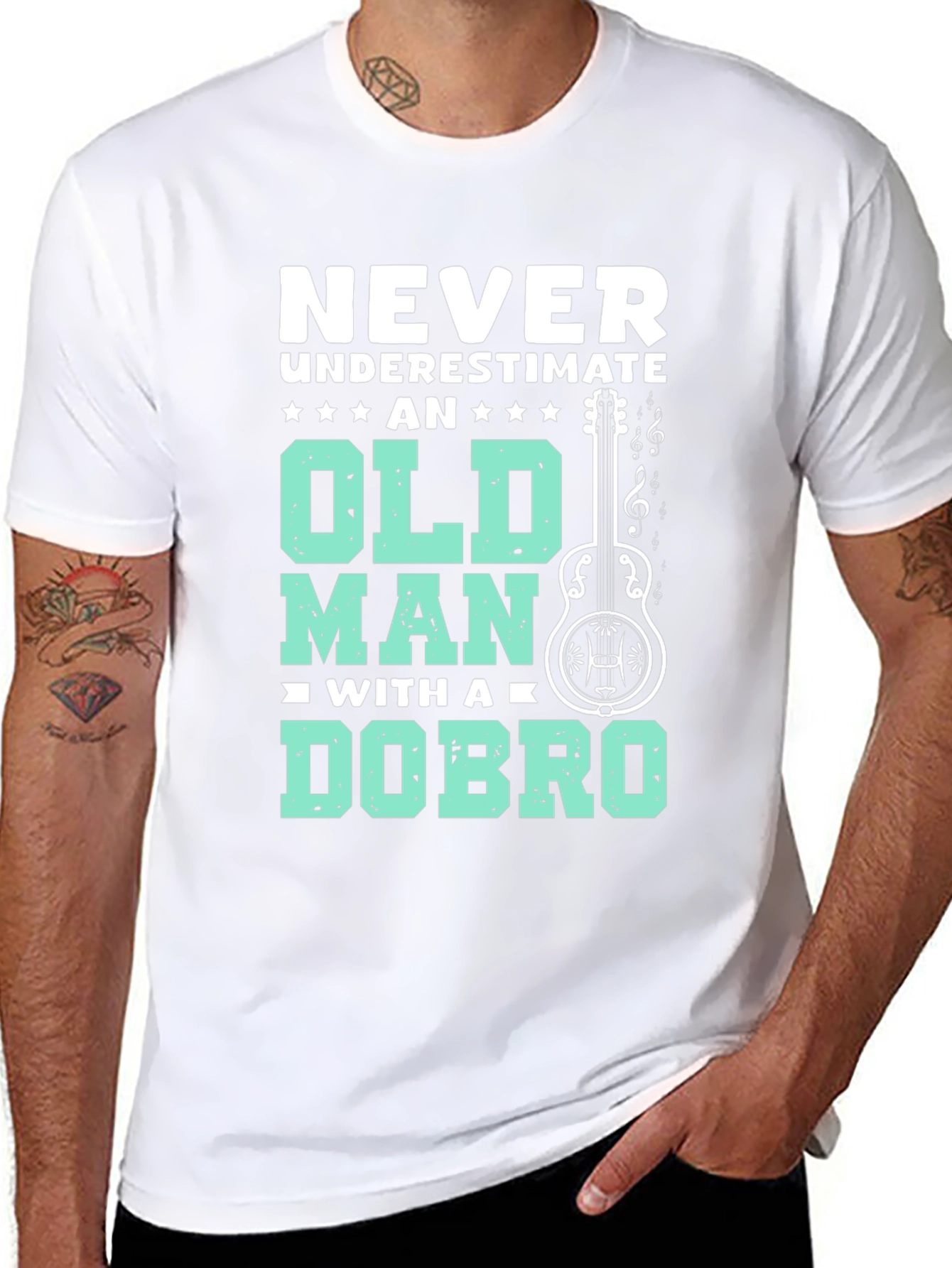 Never Underestimate Old Man Dobro T-Shirt