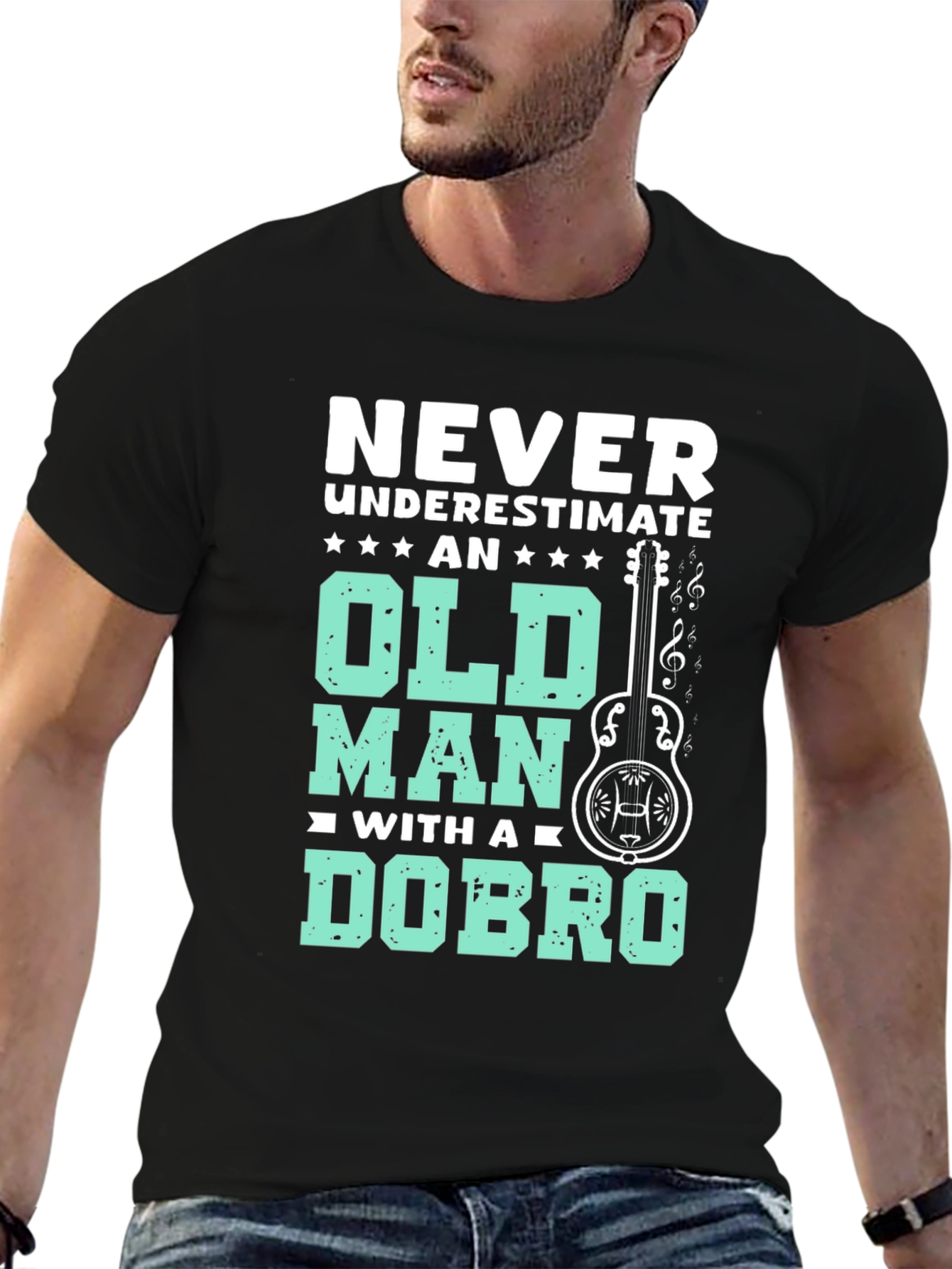 Never Underestimate Old Man Dobro T-Shirt