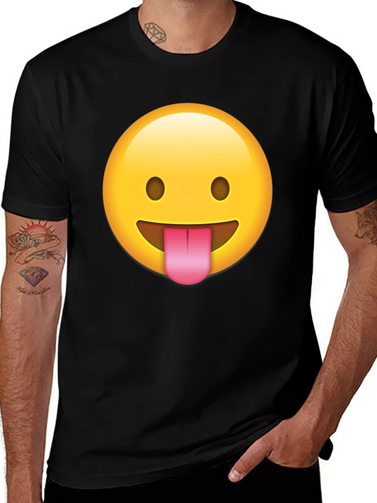 Emoji Tongue T-Shirt - Black