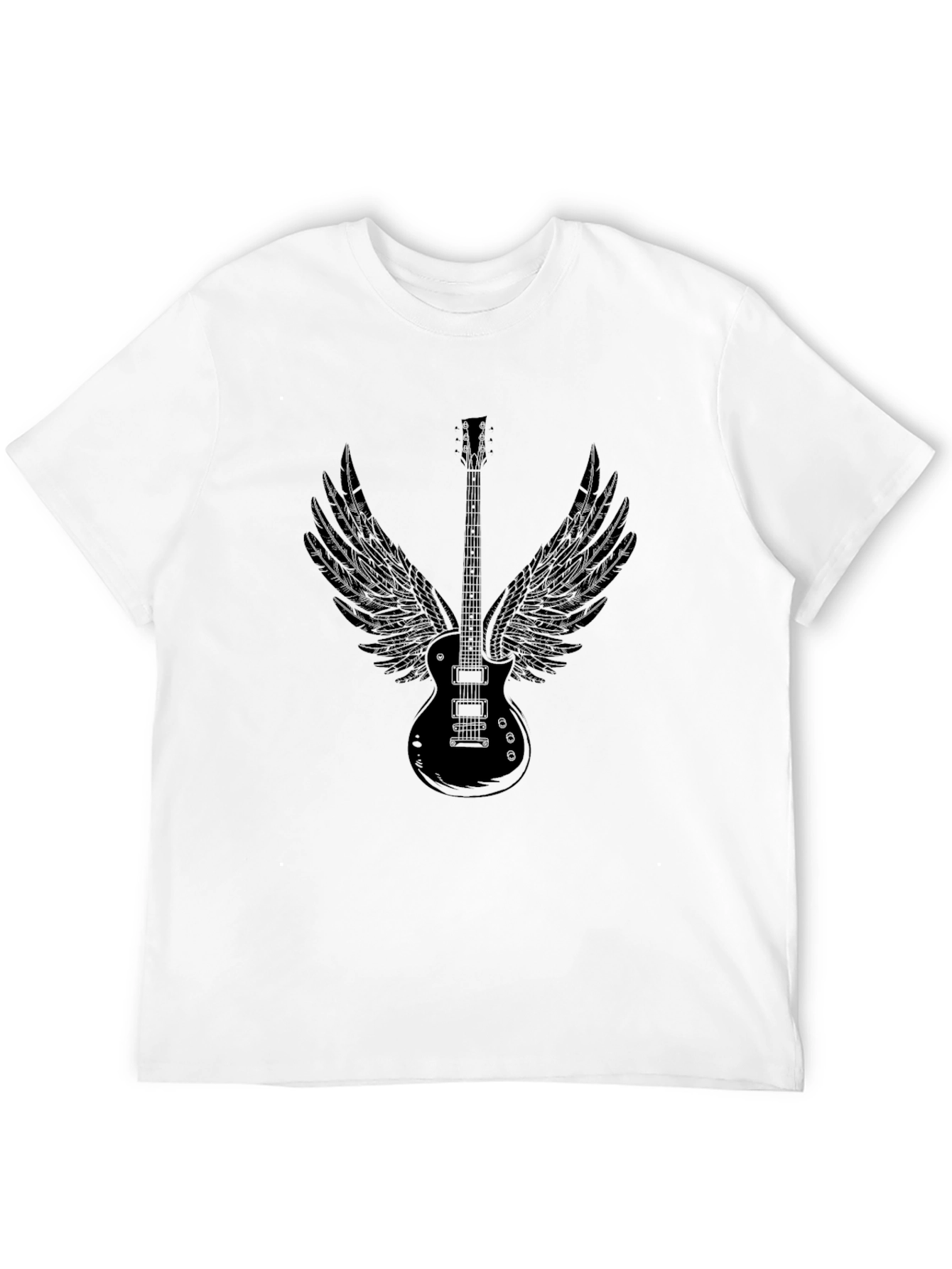 Guitar Wings Graphic Black T-Shirt