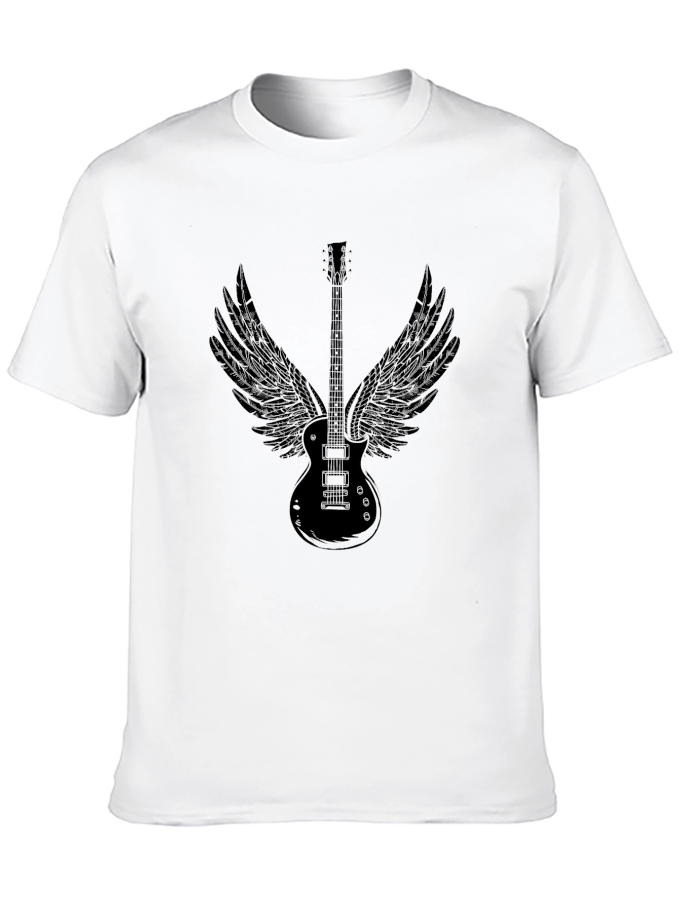 Guitar Wings Graphic Black T-Shirt