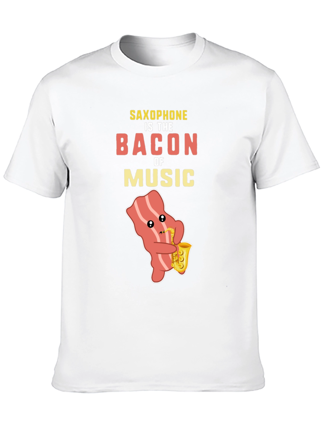 Saxophone Bacon Music T-Shirt Funny Musician Tee