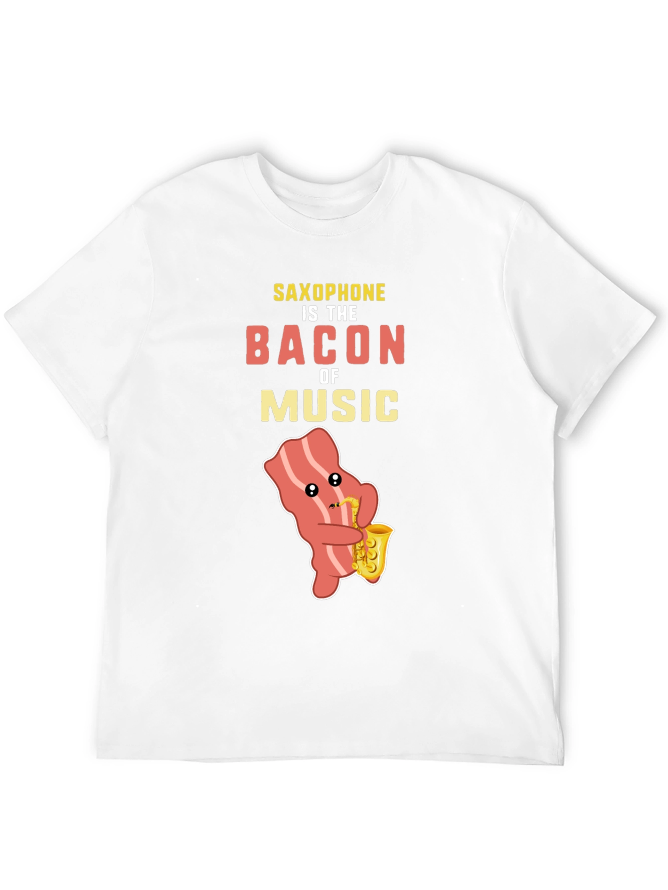Saxophone Bacon Music T-Shirt Funny Musician Tee