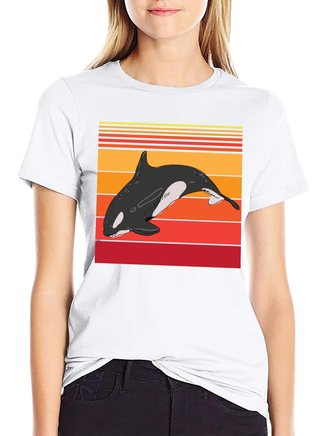 Orca Sunset Graphic T-Shirt