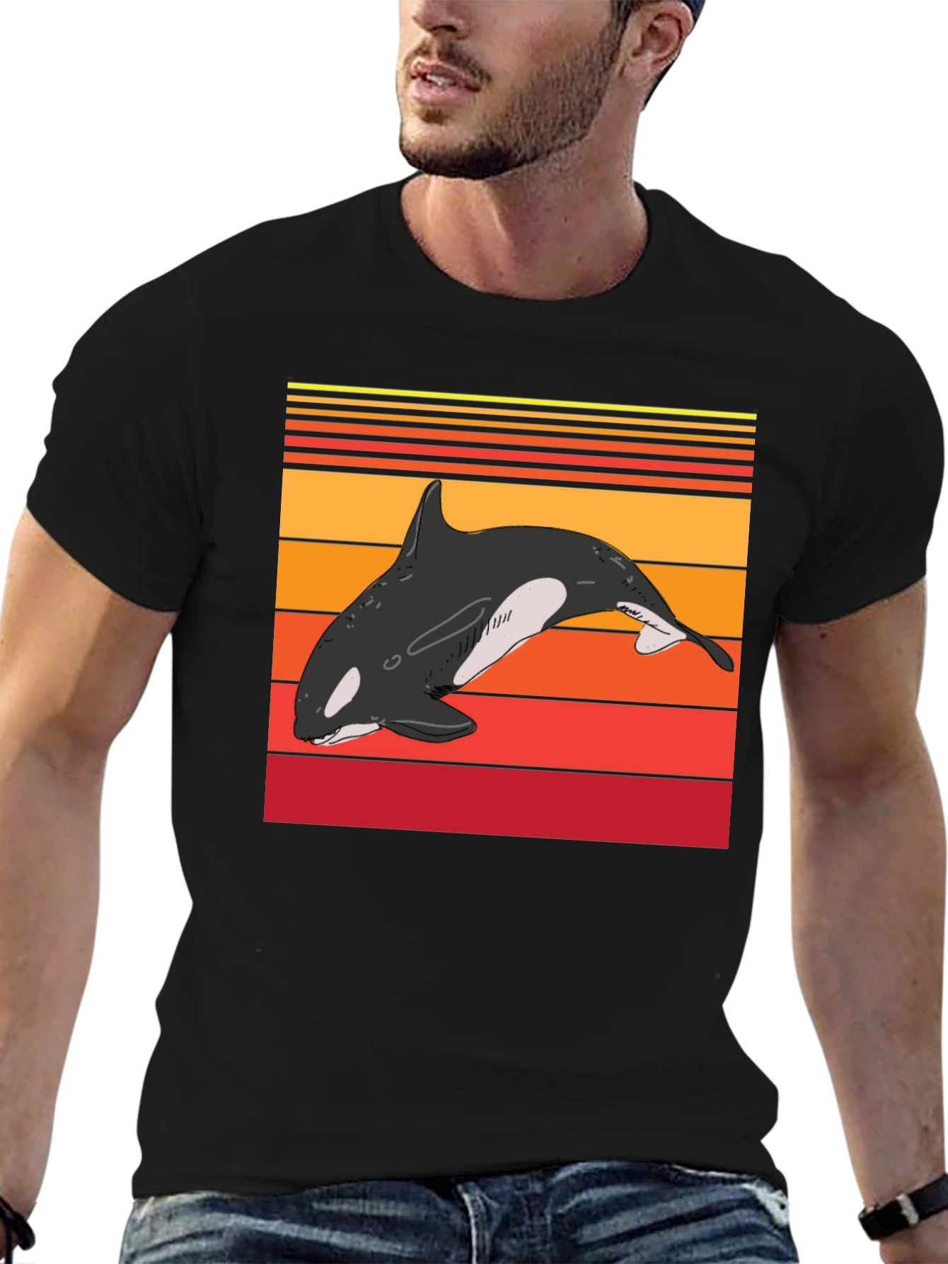 Orca Sunset Graphic T-Shirt