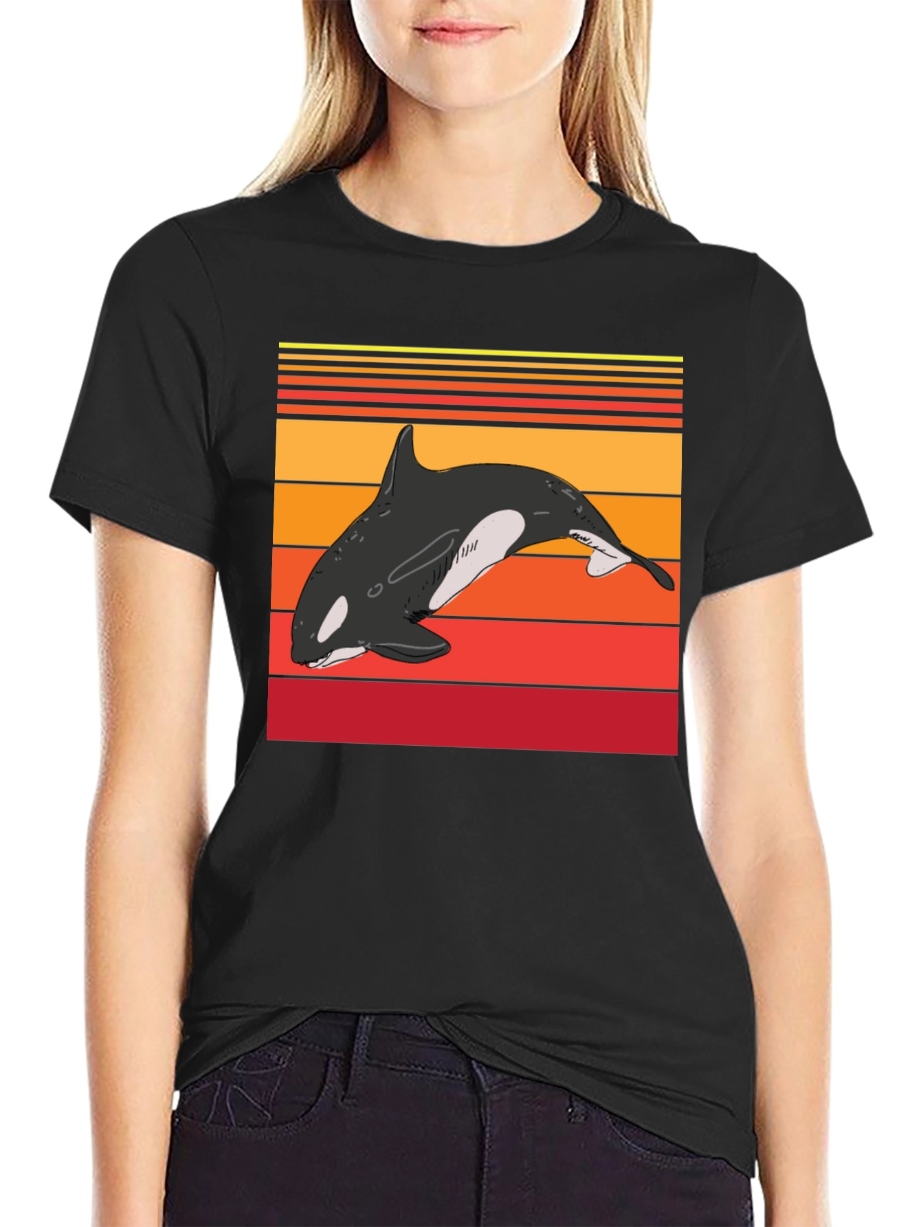 Orca Sunset Graphic T-Shirt