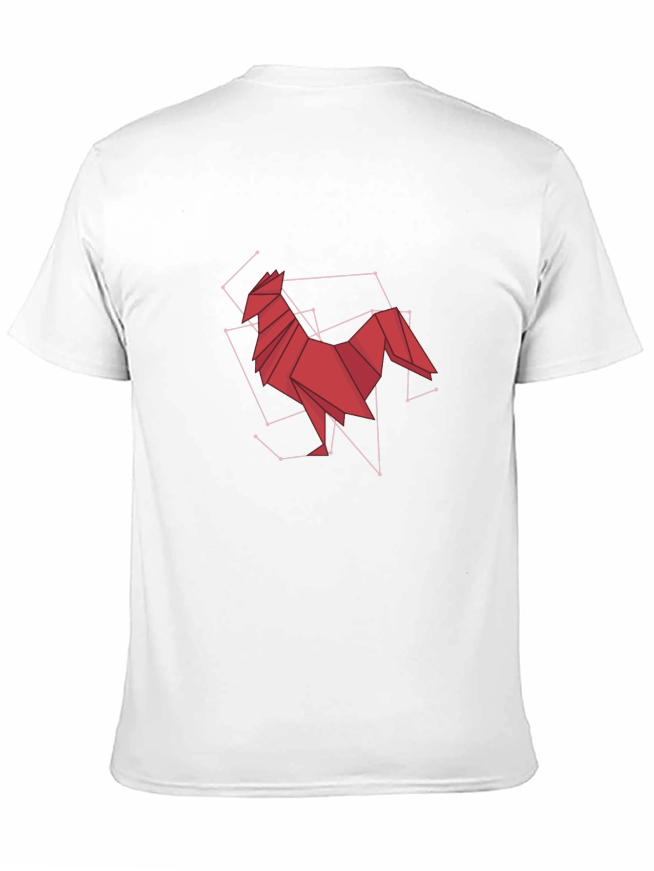 Geometric Rooster Graphic Tee - Modern Art Design