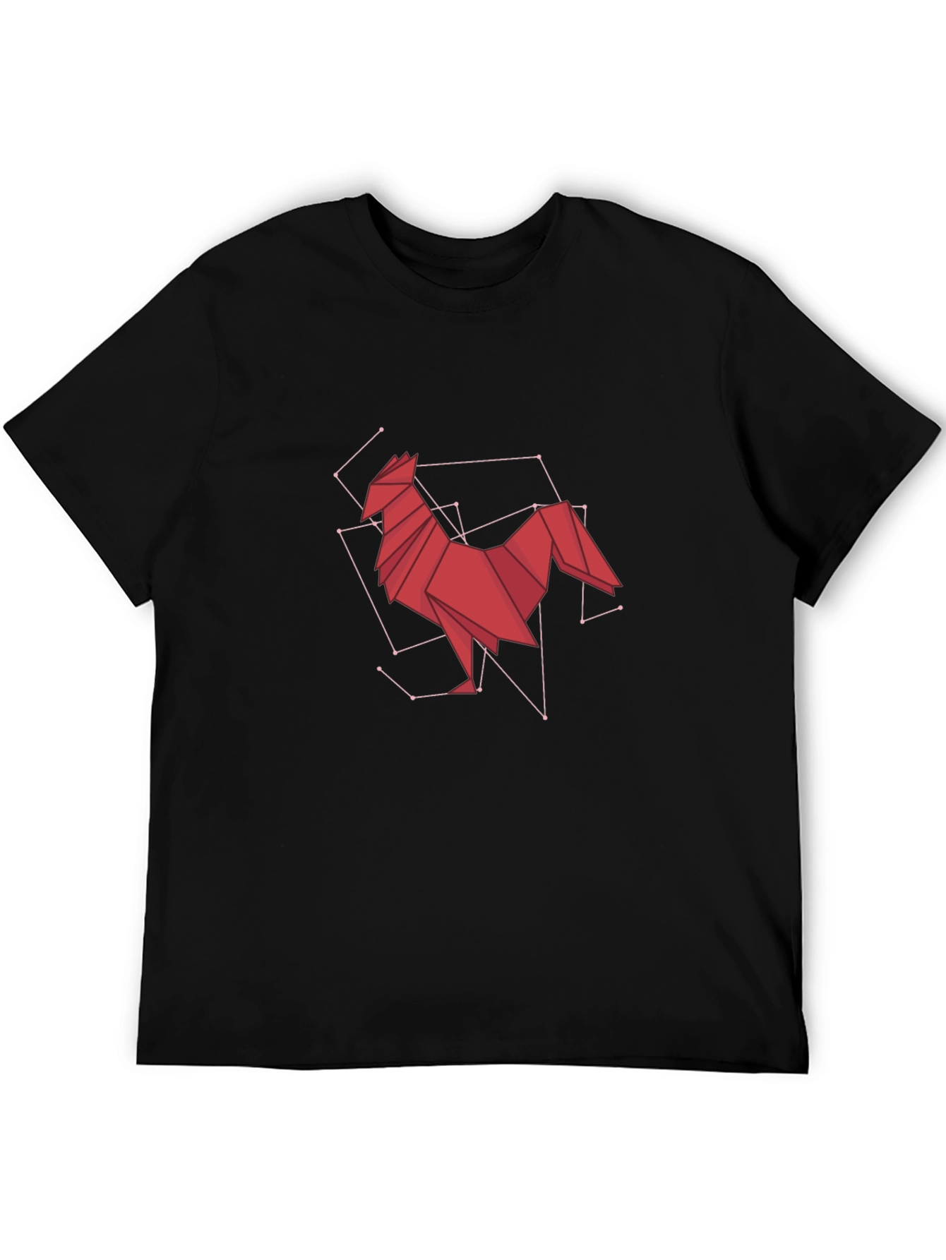 Geometric Rooster Graphic Tee - Modern Art Design