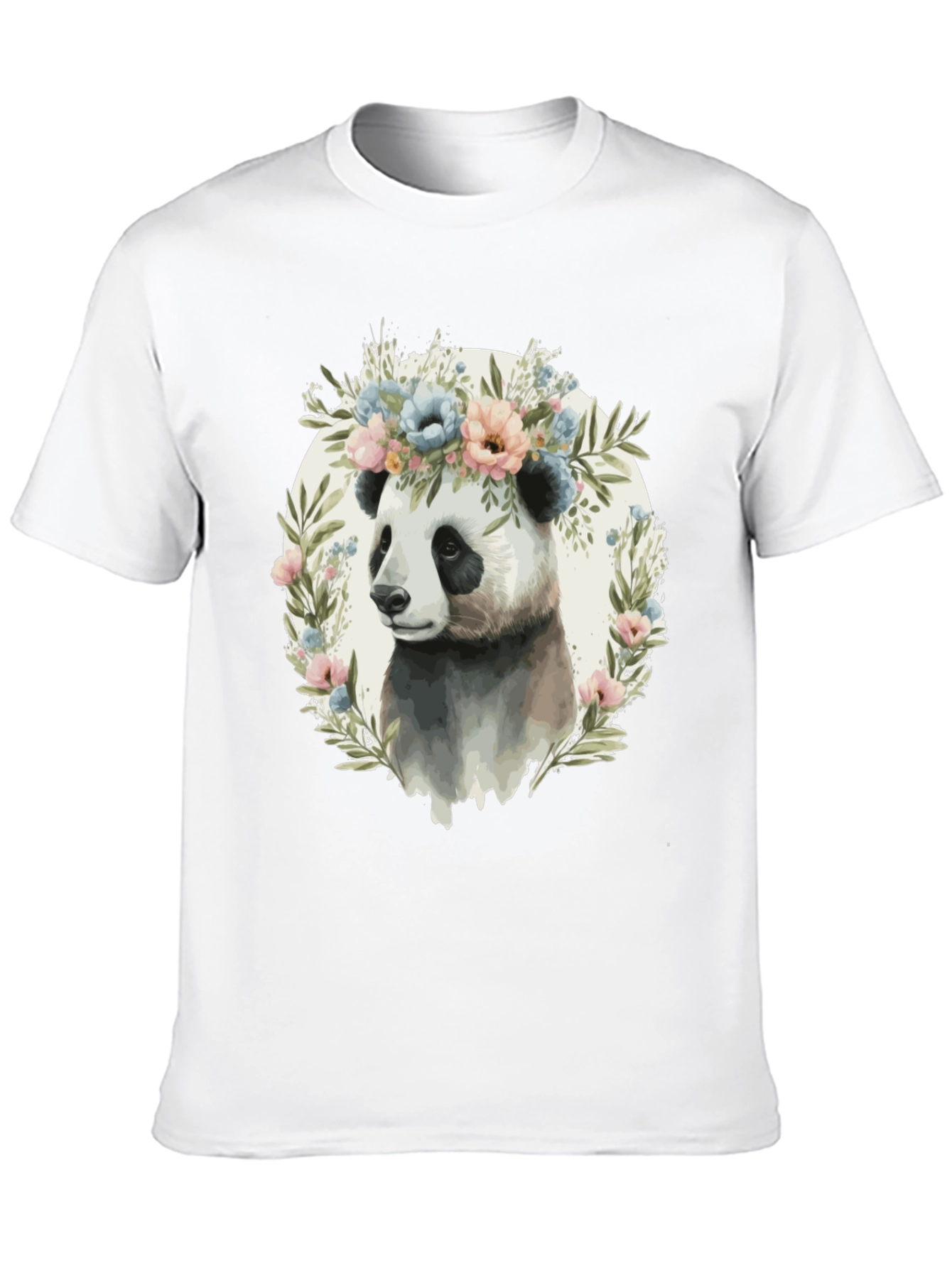 Panda Floral Crown T-Shirt - Unisex Fashion Tee