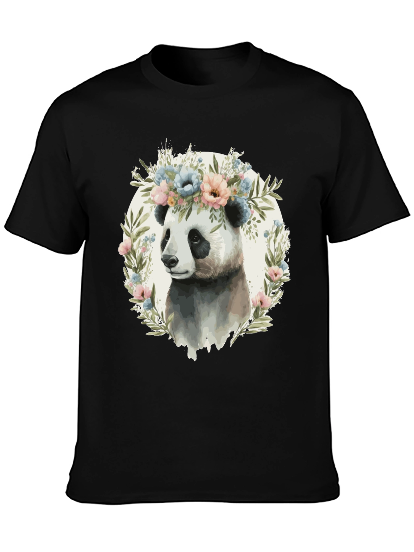 Panda Floral Crown T-Shirt - Unisex Fashion Tee