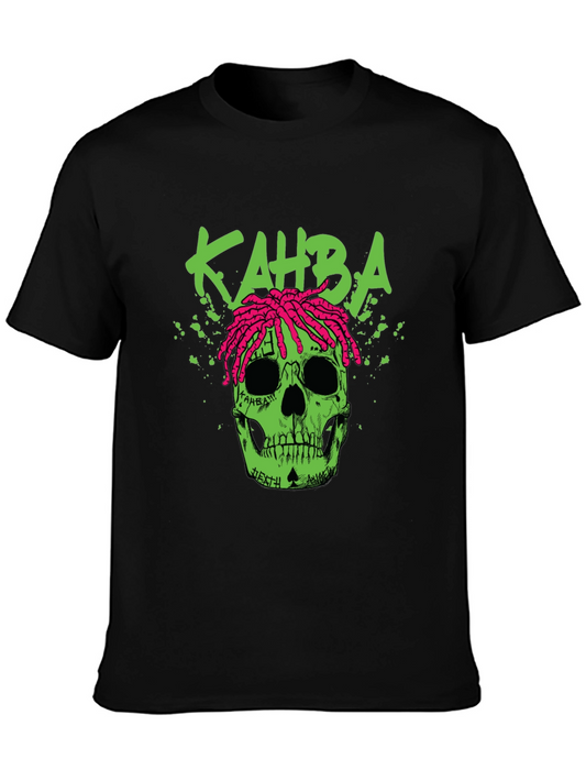 Kahba Skull Graphic Print T-Shirt - Black