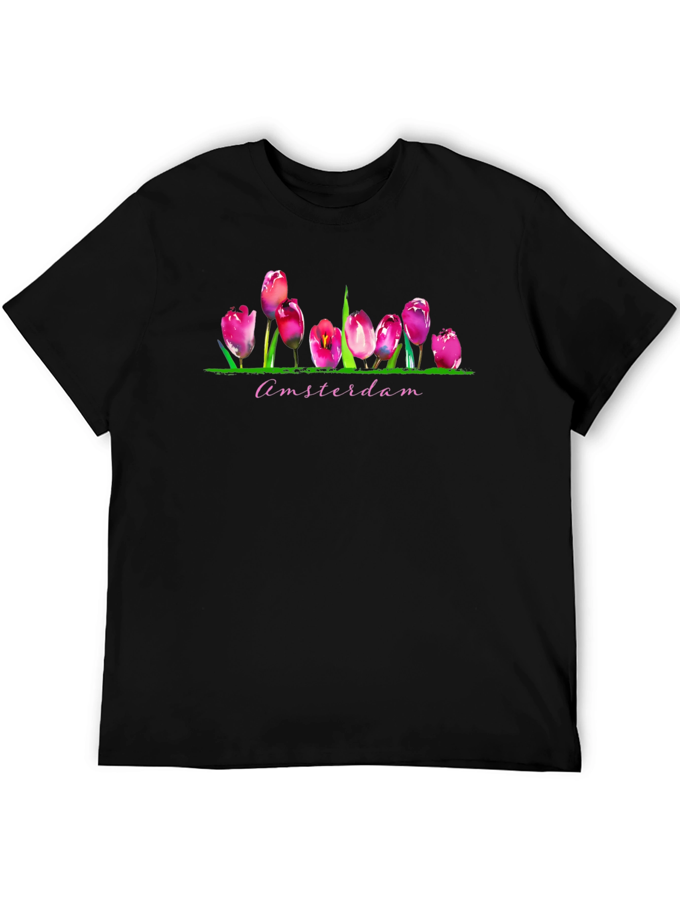 Amsterdam Tulip T-Shirt - Vibrant Floral Graphic Tee
