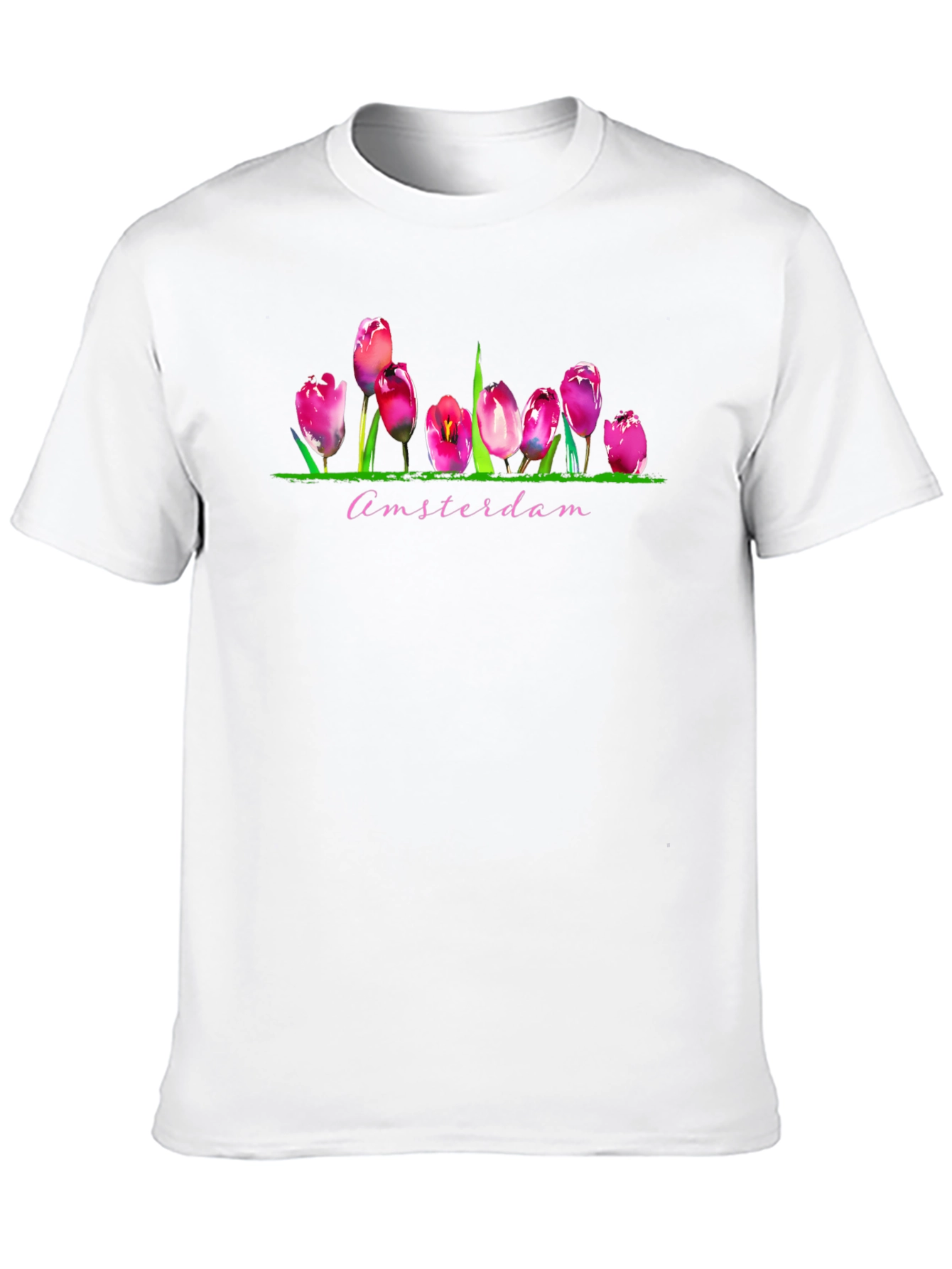 Amsterdam Tulip T-Shirt - Vibrant Floral Graphic Tee