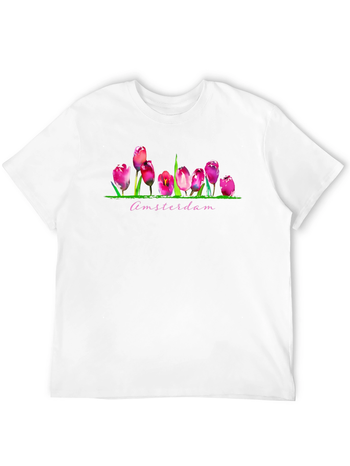 Amsterdam Tulip T-Shirt - Vibrant Floral Graphic Tee
