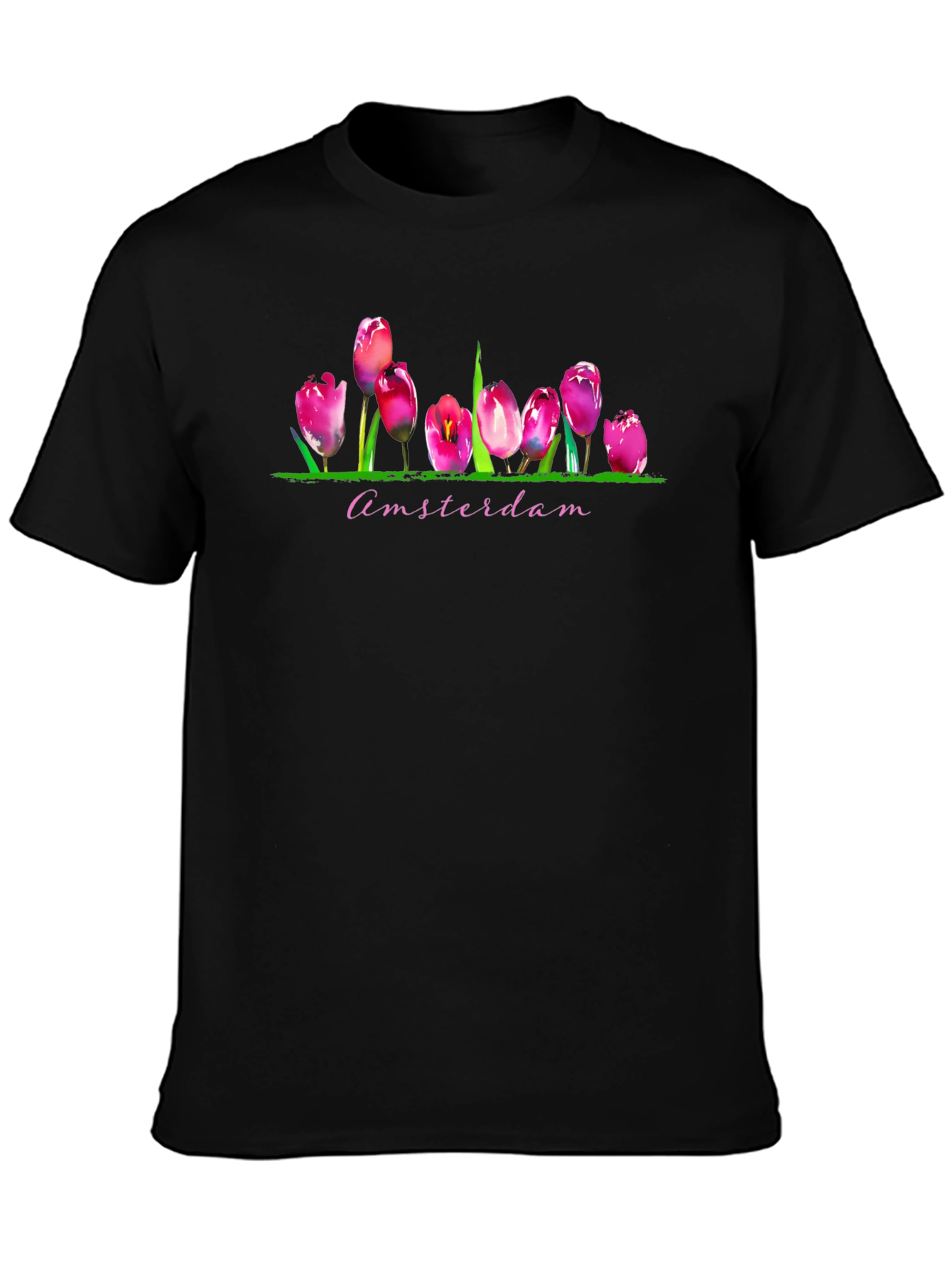 Amsterdam Tulip T-Shirt - Vibrant Floral Graphic Tee