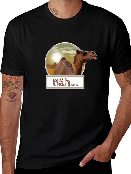 Humorous Camel Bäh... Graphic Tee - Black