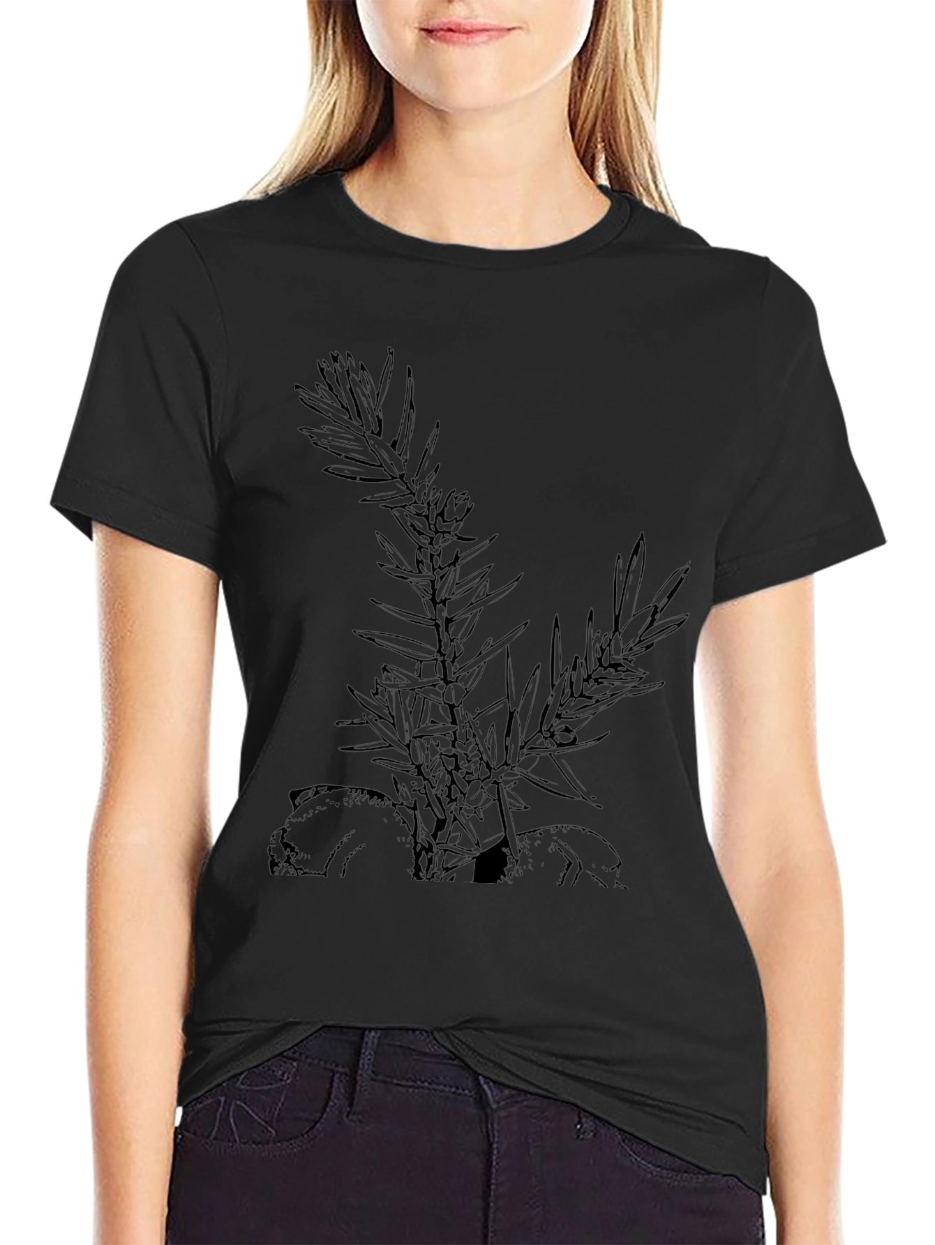 Botanical Graphic Black T-Shirt