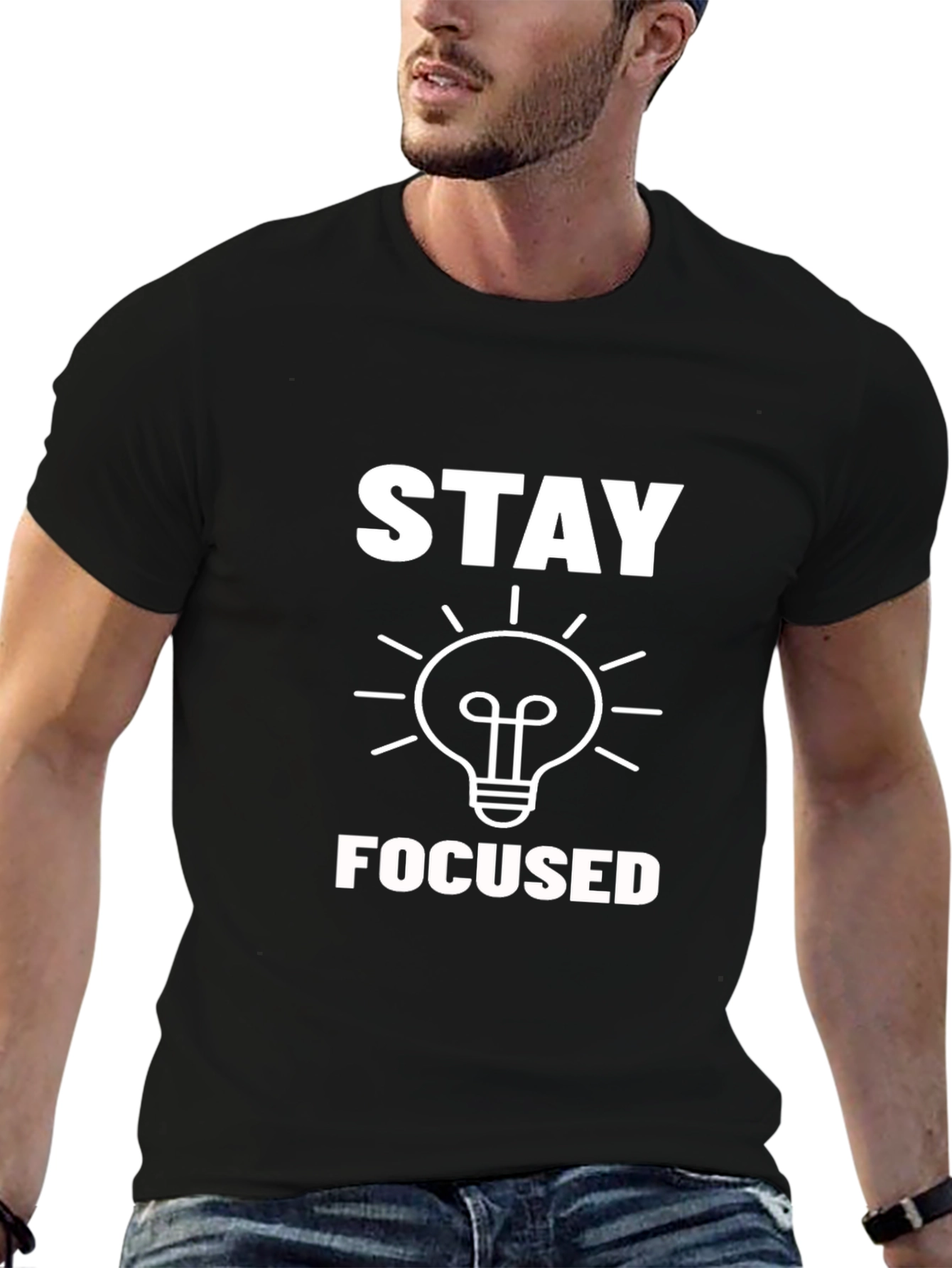 Stay Focused Graphic T-Shirt - Black