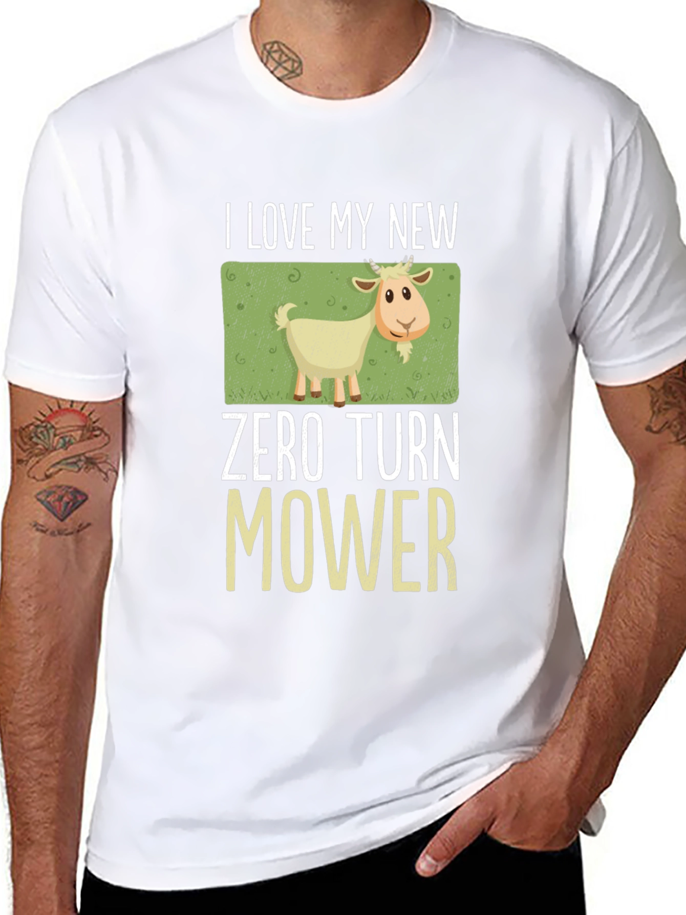 I Love My New Zero Turn Mower Goat T-Shirt
