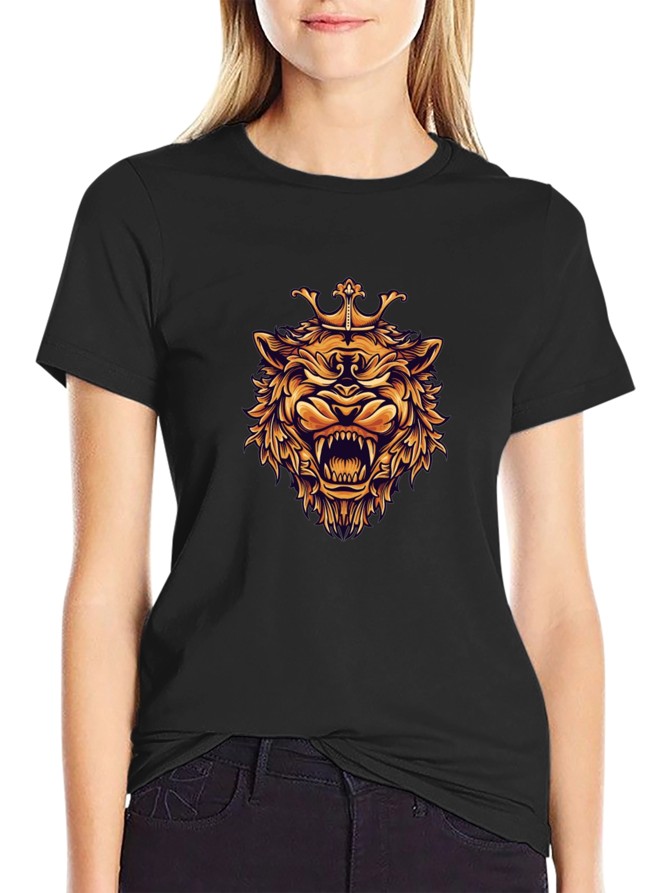 King Lion Graphic Black T-Shirt