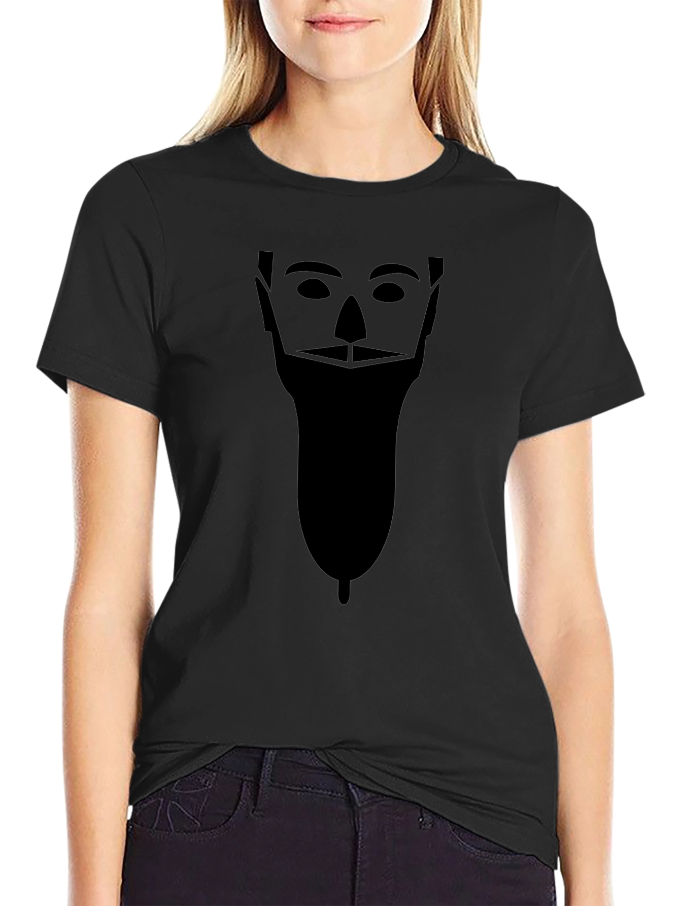 Bearded Silhouette Graphic T-Shirt - Black