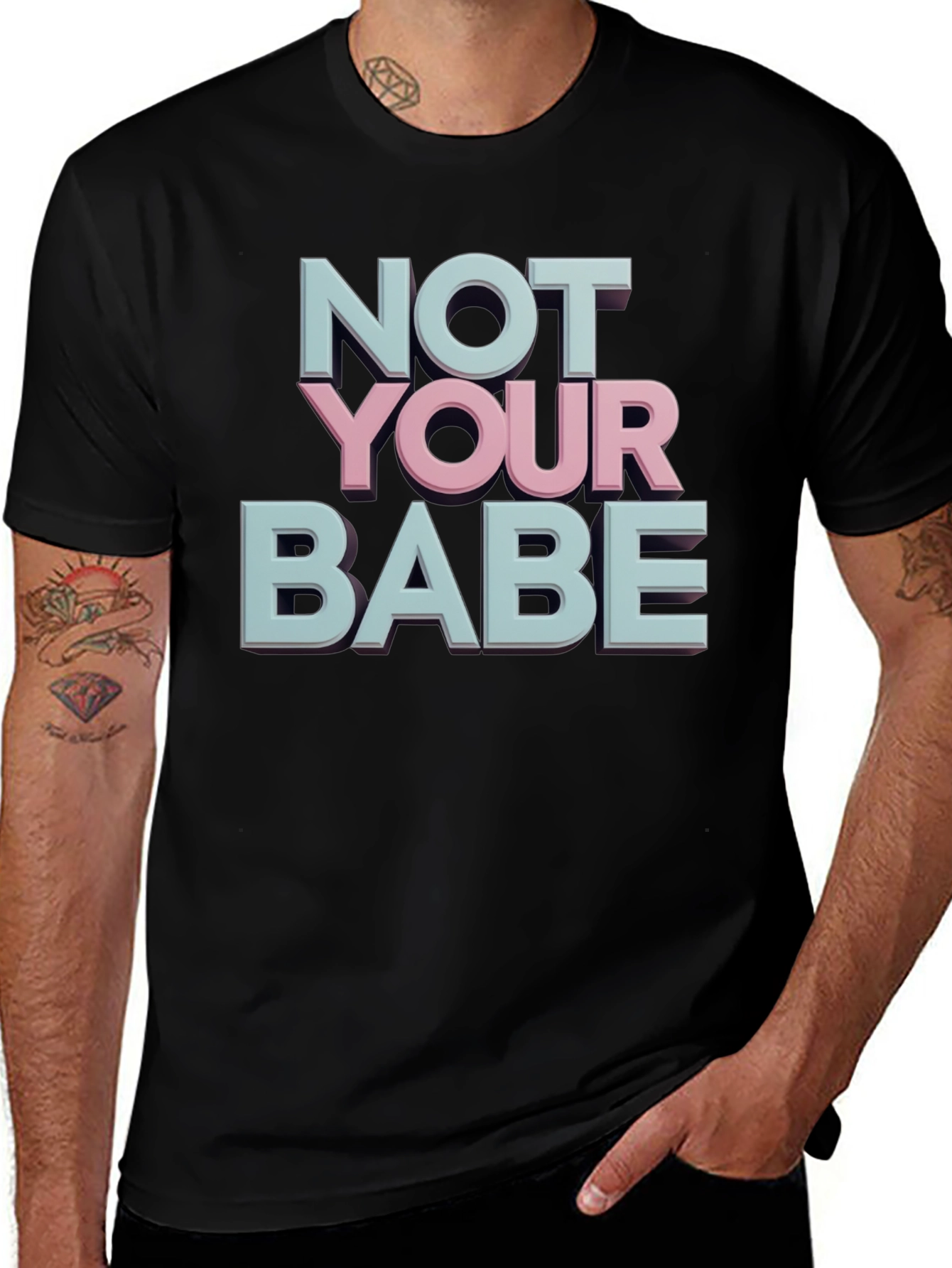 Not Your Babe Graphic Tee - Black Casual T-Shirt