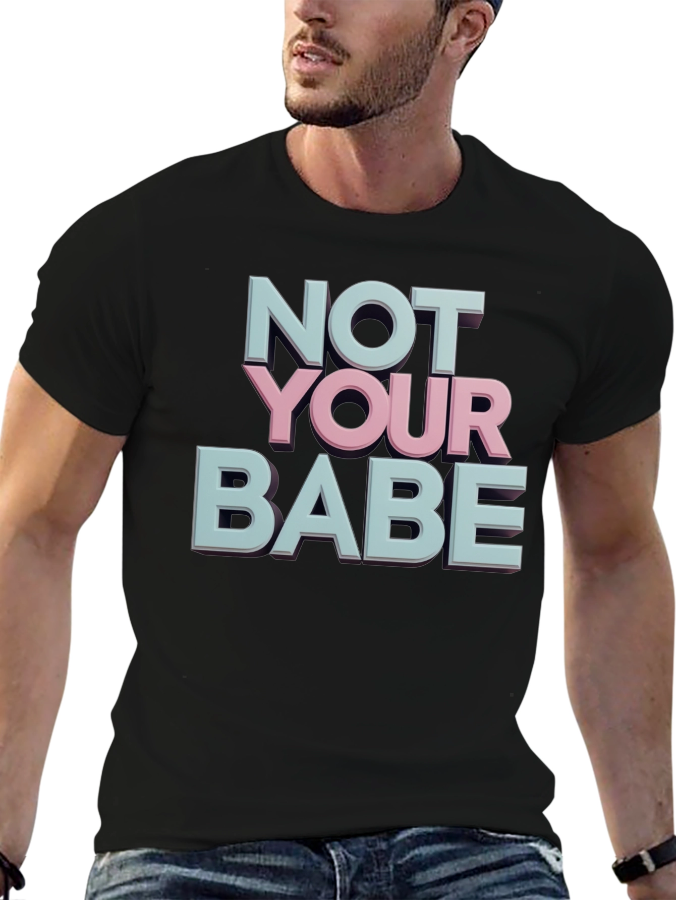 Not Your Babe Graphic Tee - Black Casual T-Shirt