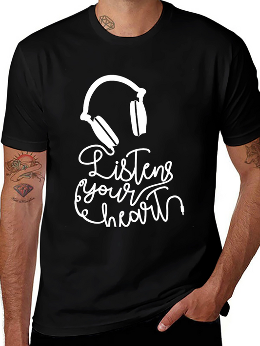 Listen to Your Heart Graphic Tee - Black