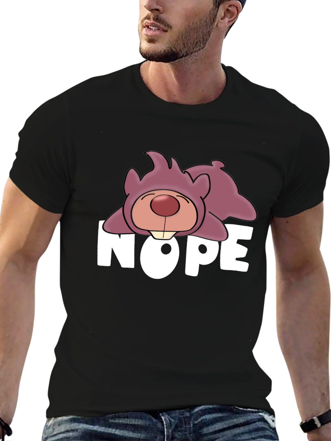 Nope Lazy Cartoon Bear T-Shirt