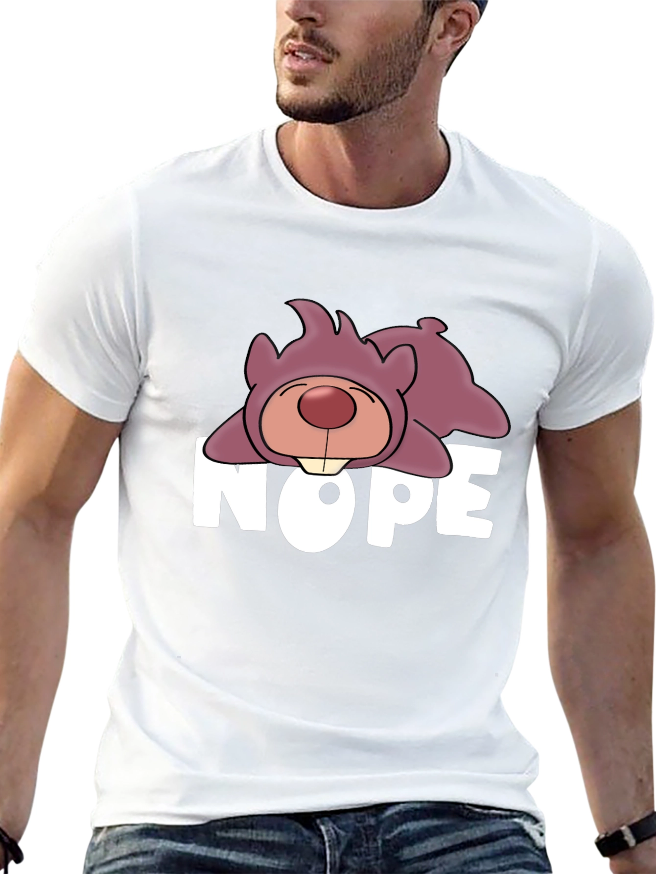 Nope Lazy Cartoon Bear T-Shirt