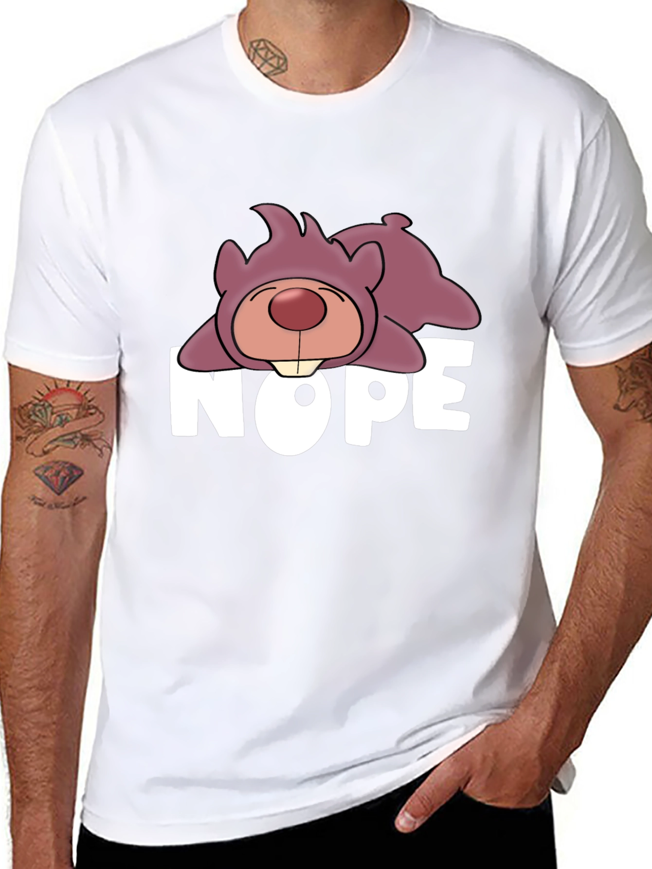 Nope Lazy Cartoon Bear T-Shirt