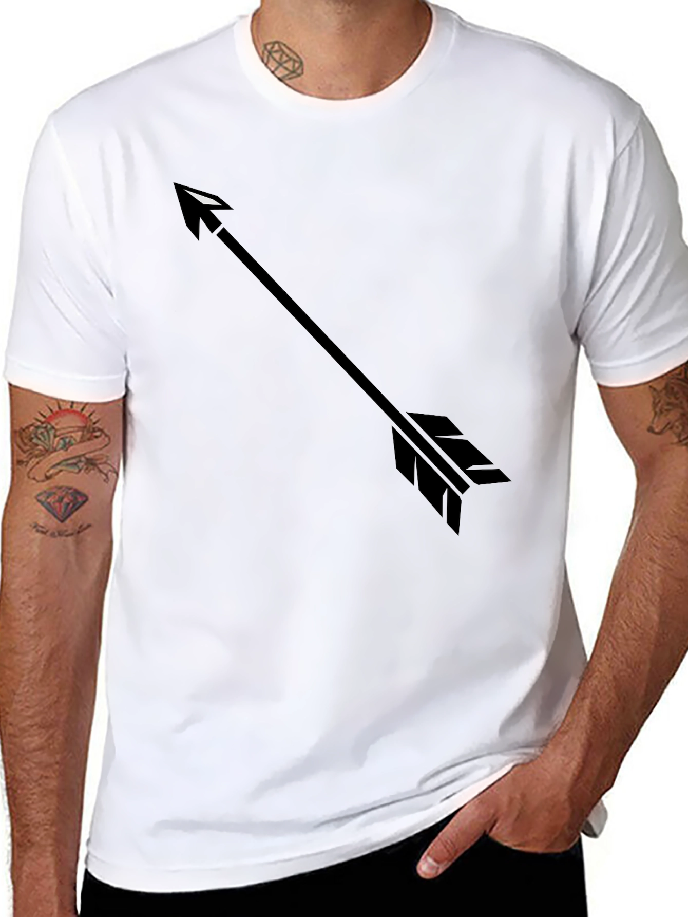 Mens Black Arrow Graphic T-Shirt