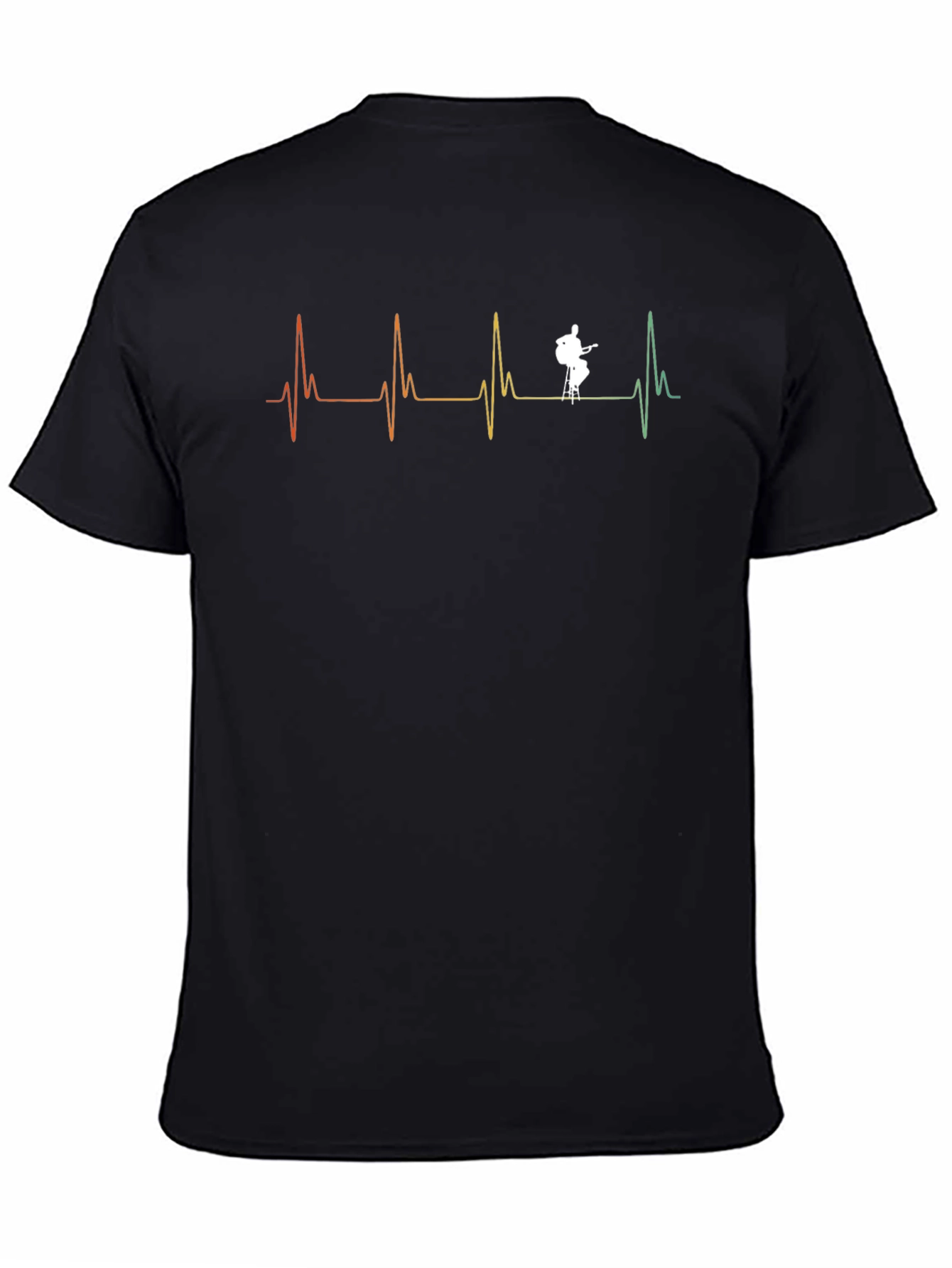 Musician Heartbeat Graphic Tee - Black Cotton T-Shirt