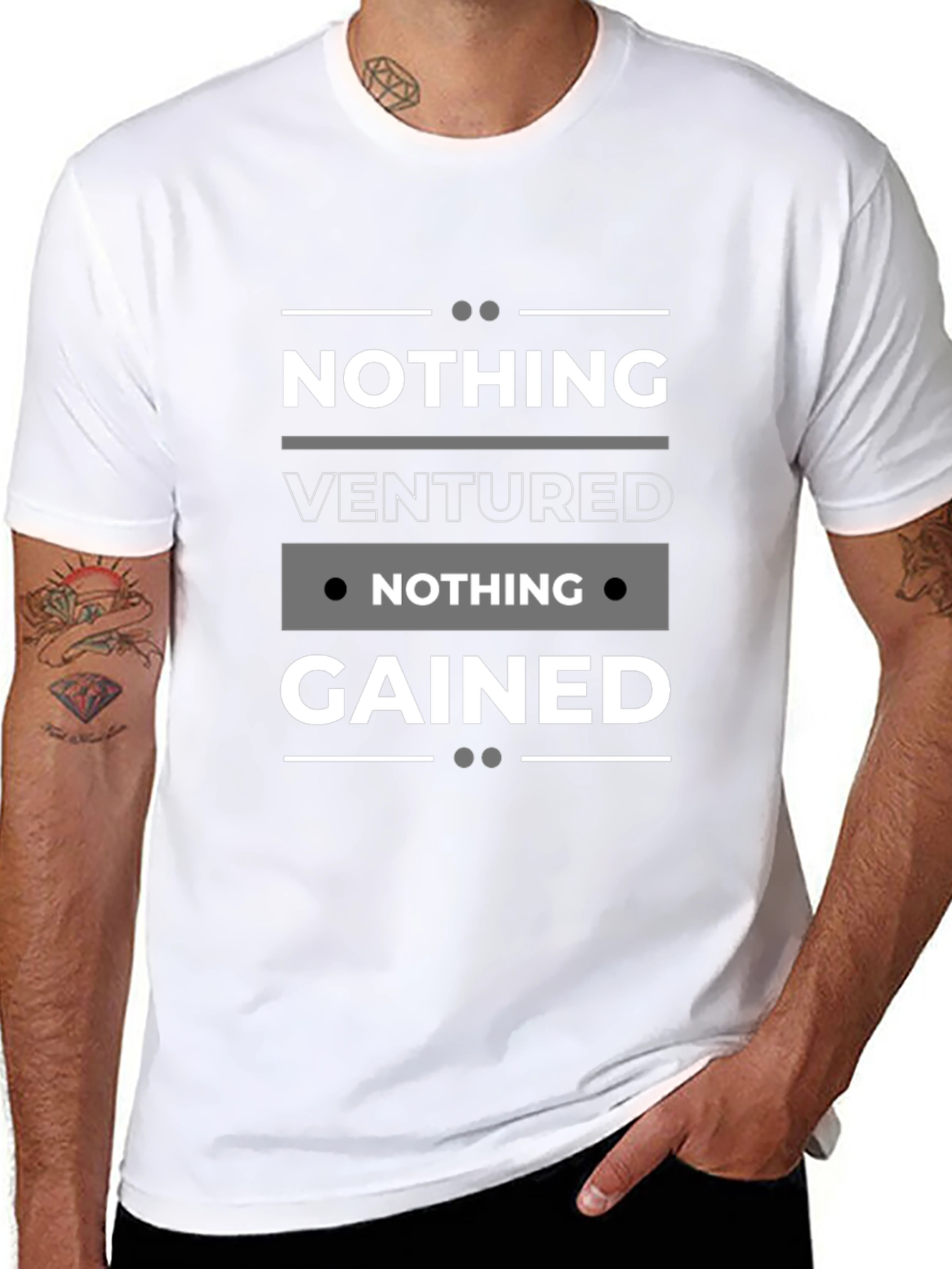 Nothing Ventured Nothing Gained Black T-Shirt