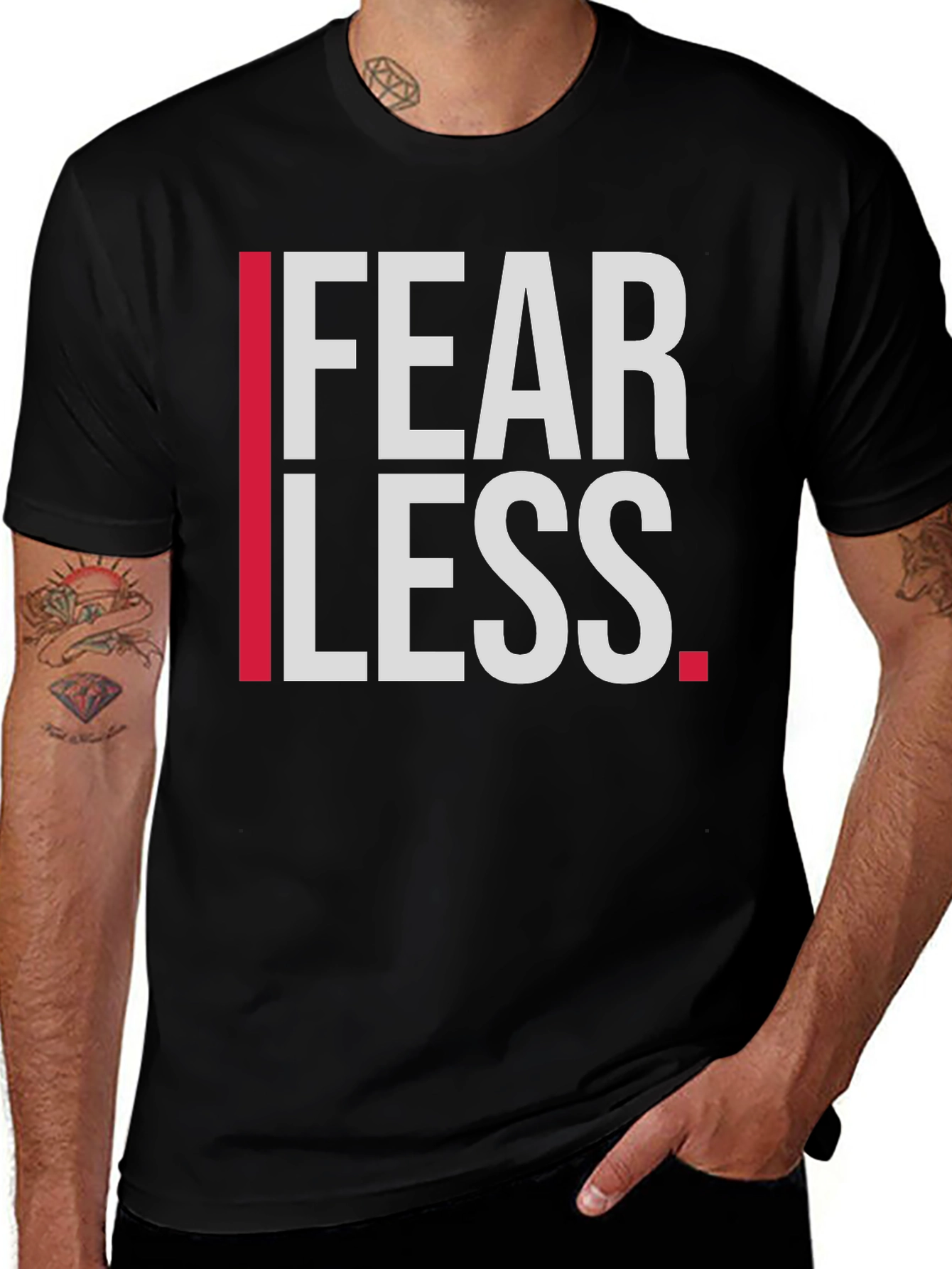 Fearless Graphic Print T-Shirt - Stylish Black Tee