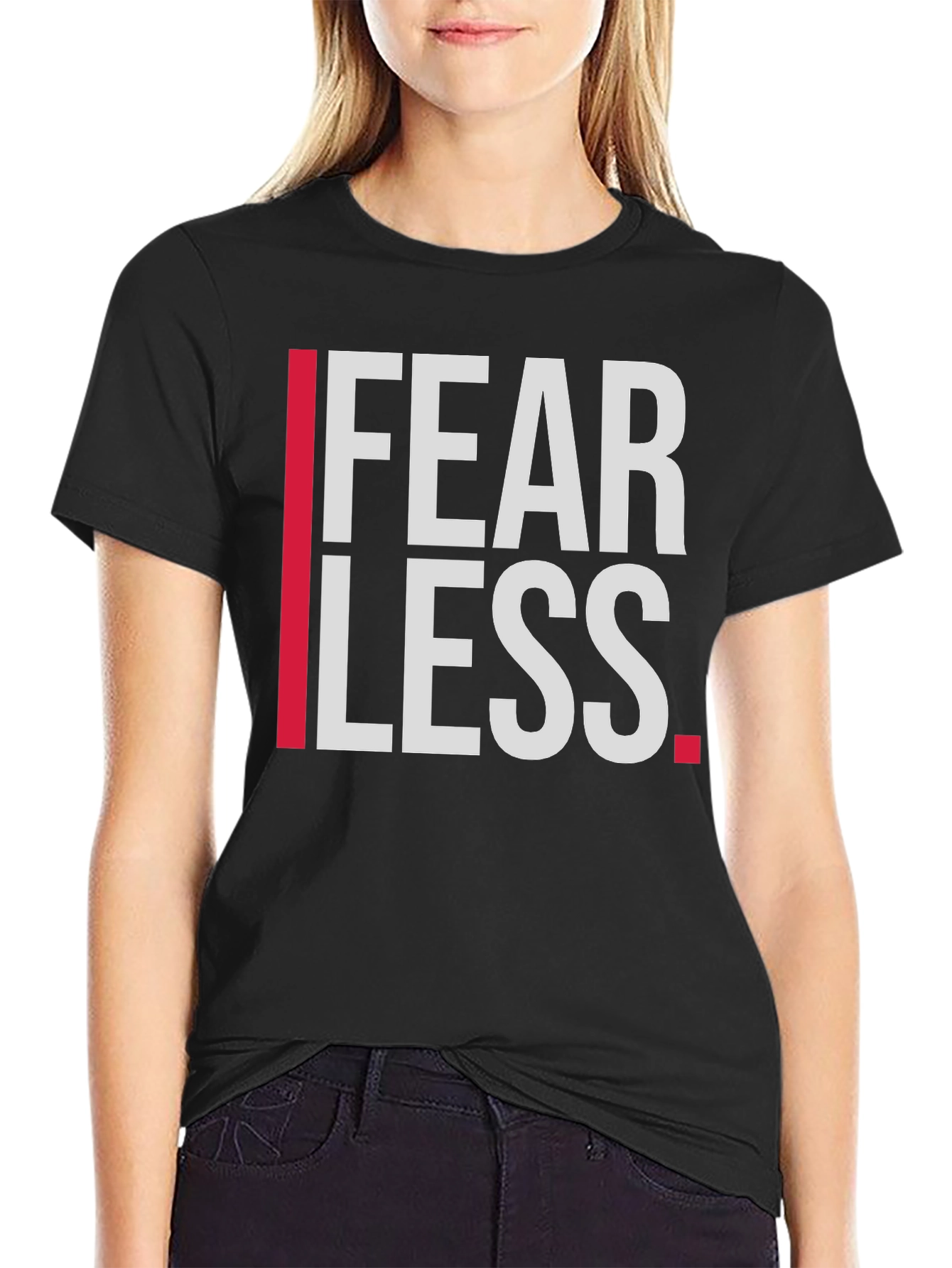 Fearless Graphic Print T-Shirt - Stylish Black Tee