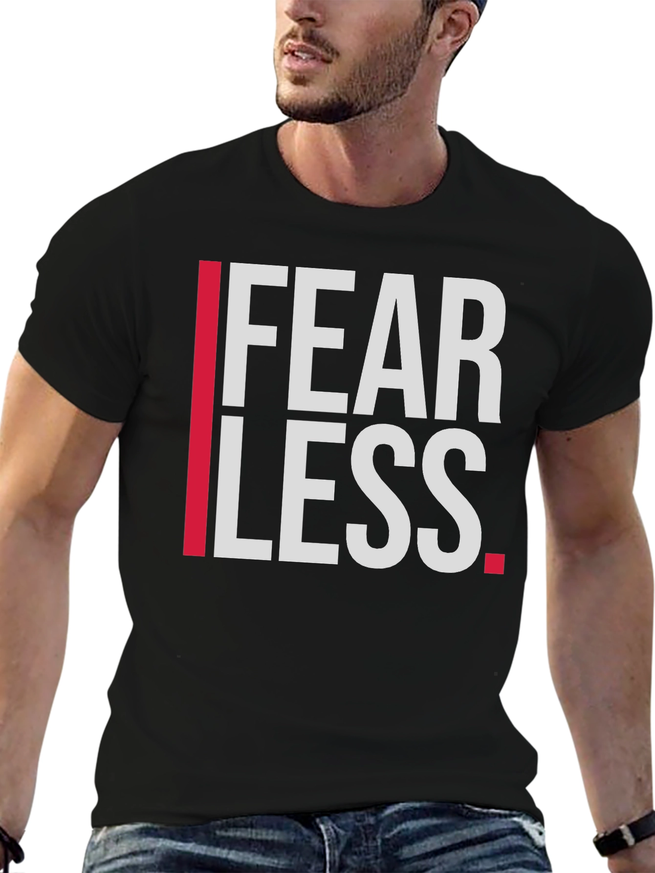 Fearless Graphic Print T-Shirt - Stylish Black Tee