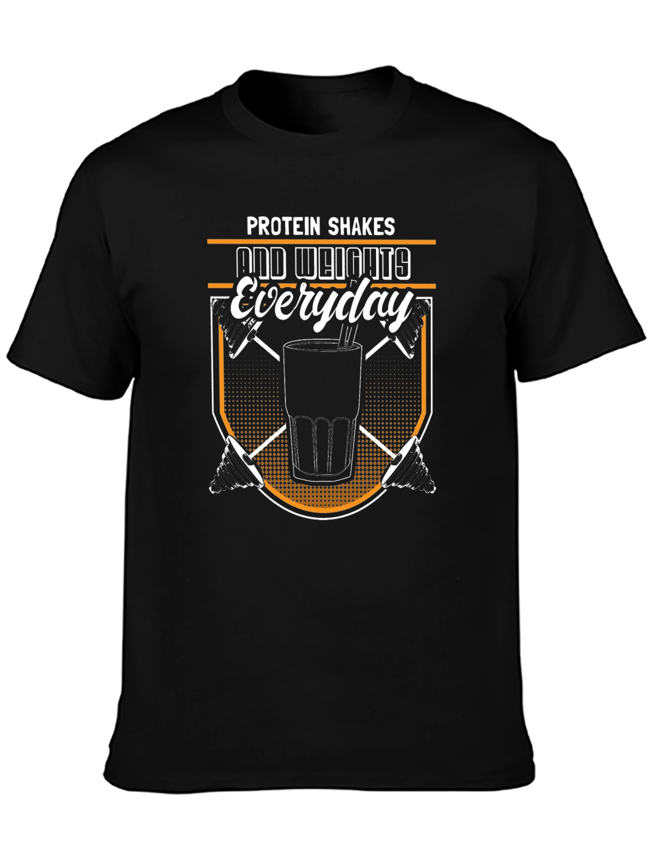 Protein Shakes and Weights Everyday Black T-Shirt