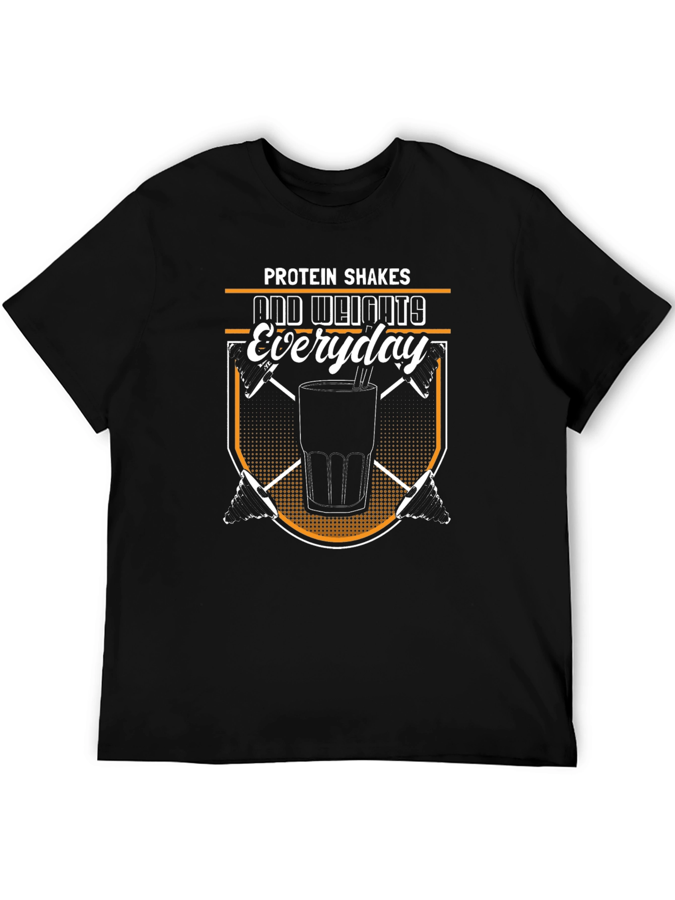 Protein Shakes and Weights Everyday Black T-Shirt