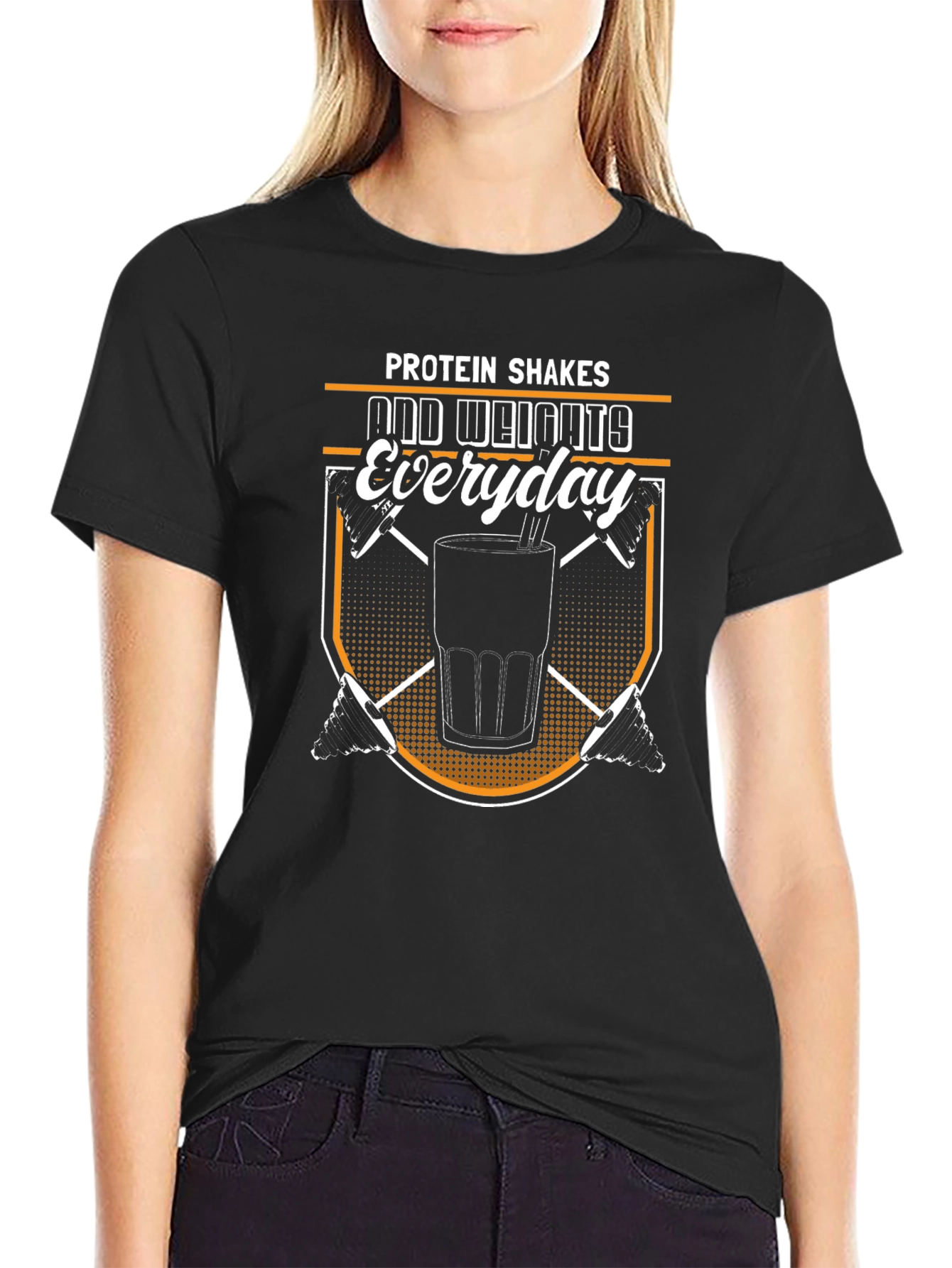 Protein Shakes and Weights Everyday Black T-Shirt
