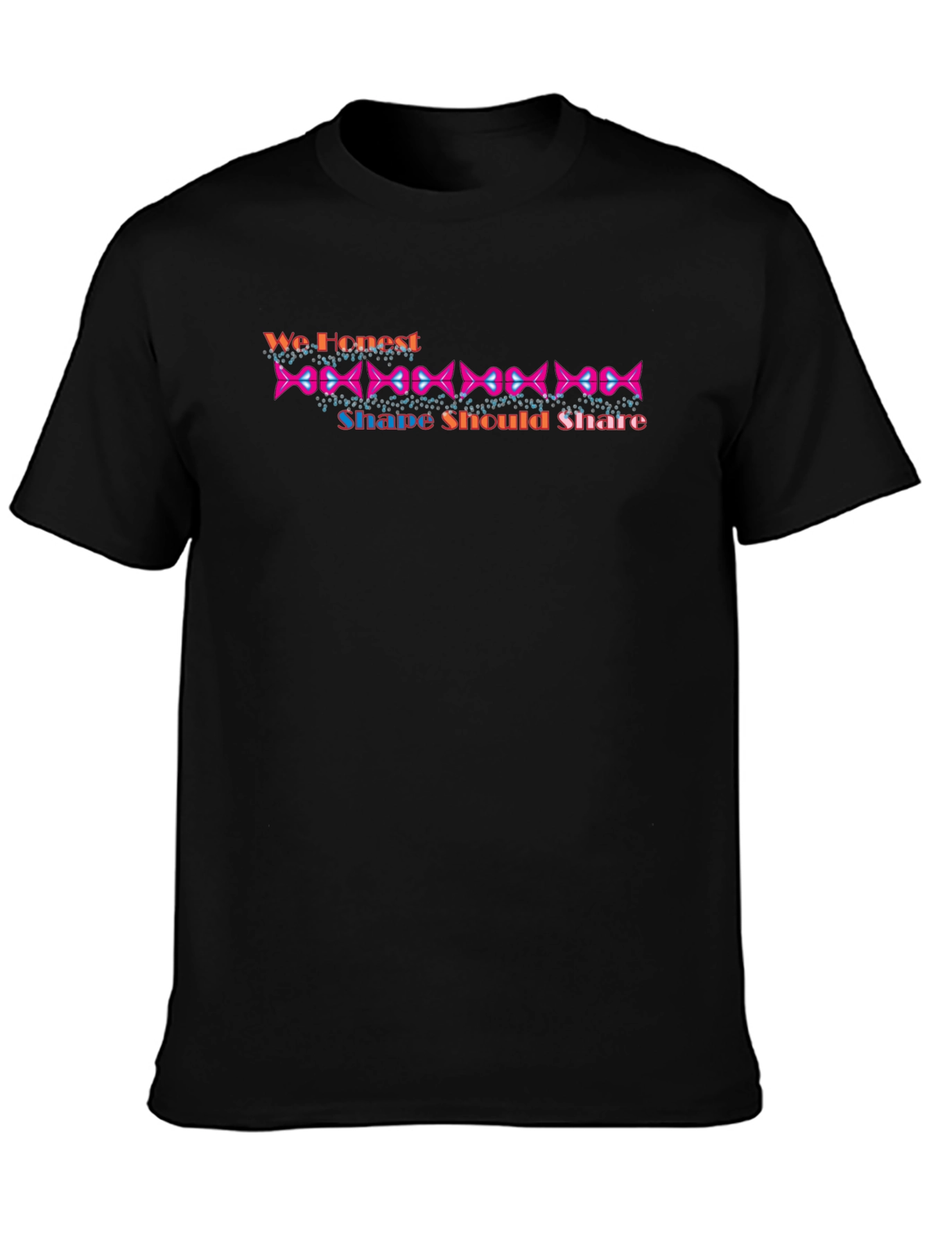 Stylish Black Tee with Geometric Print