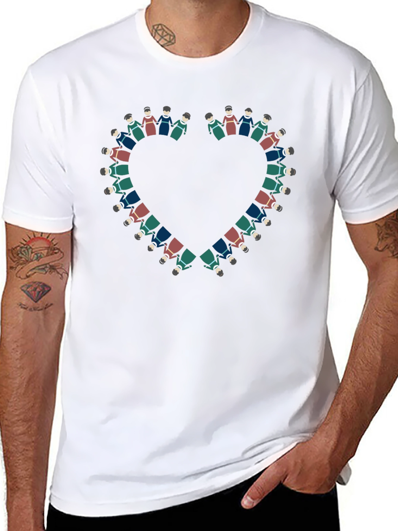 Heart of People T-Shirt - Black Cotton