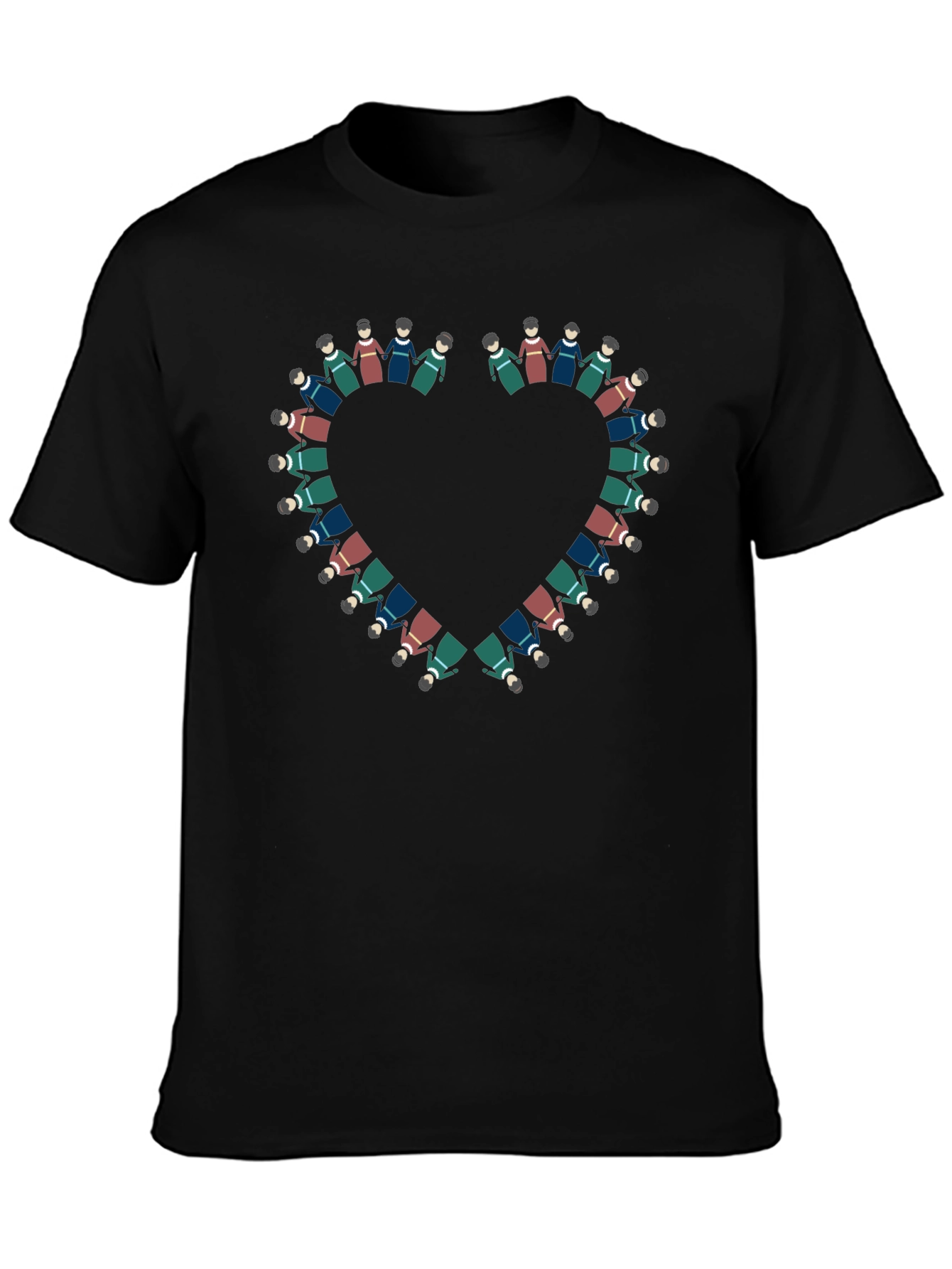 Heart of People T-Shirt - Black Cotton