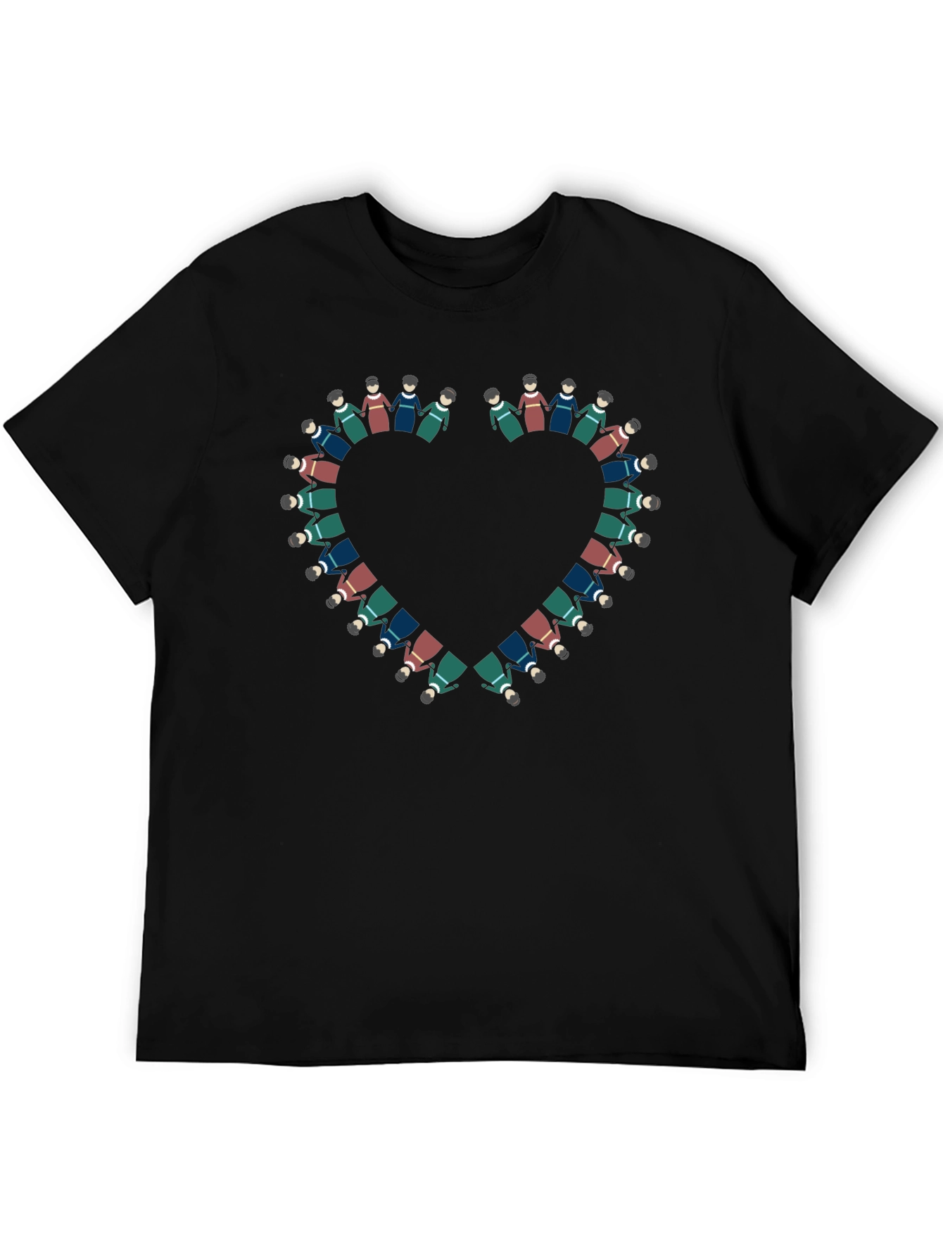 Heart of People T-Shirt - Black Cotton