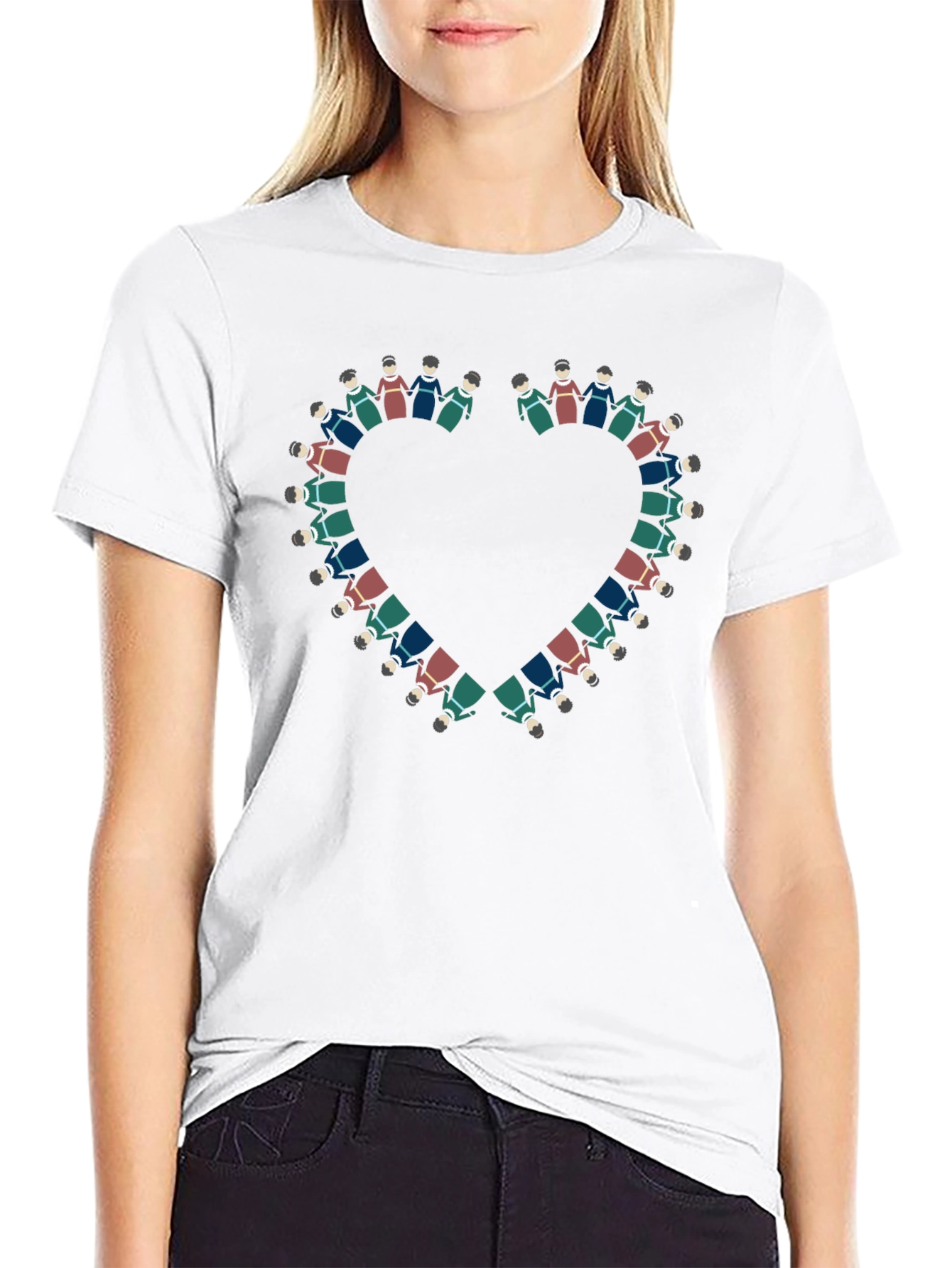 Heart of People T-Shirt - Black Cotton