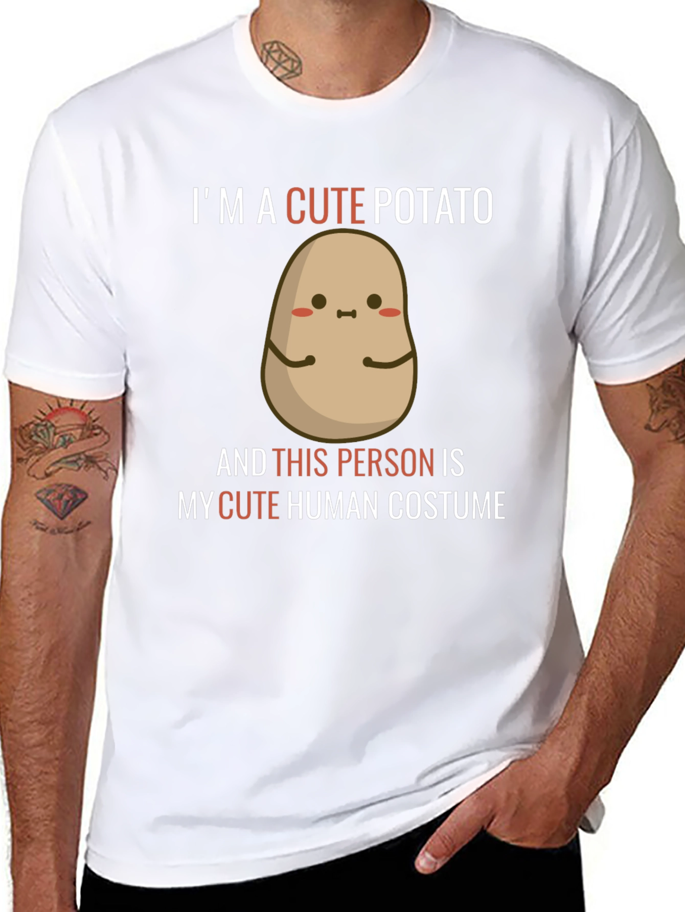 Cute Potato Graphic Tee - Novelty Humor T-Shirt
