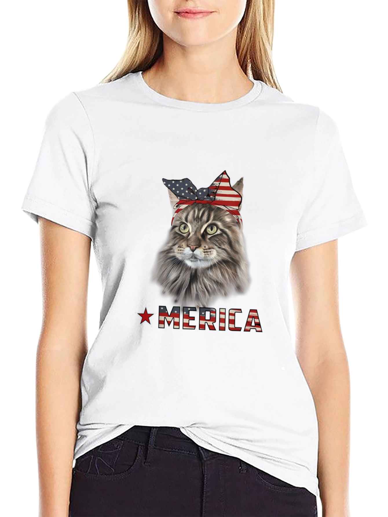 Patriotic Cat Merica T-Shirt