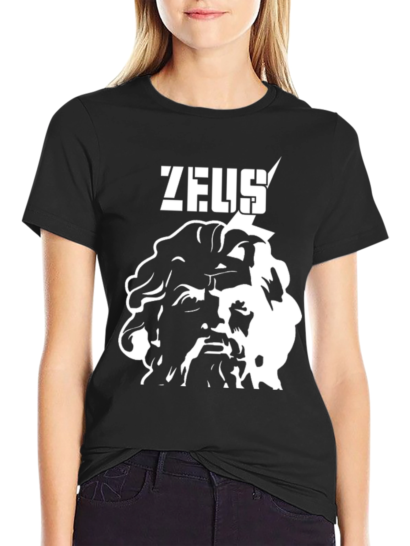 Zeus Graphic Print Black T-Shirt